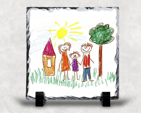 Fényképes kőtábla gyermeked rajzával