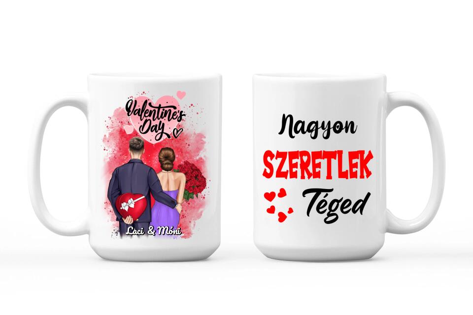 Egyedi bögre pároknak - valentin nap