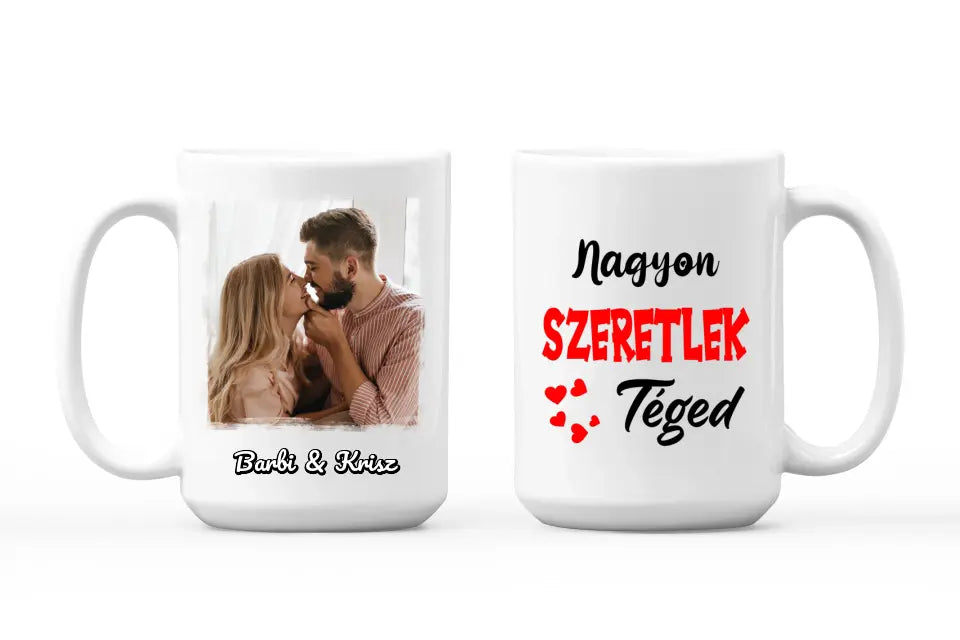 Egyedi bögre pároknak, saját fotóval