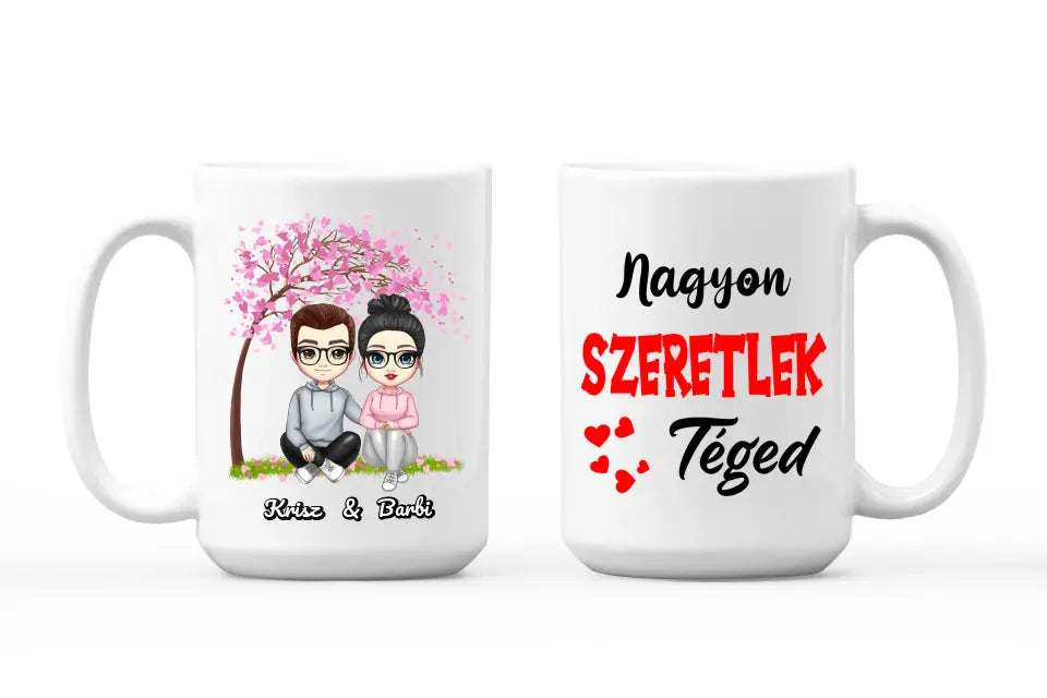 Egyedi bögre pároknak - Chibi pár