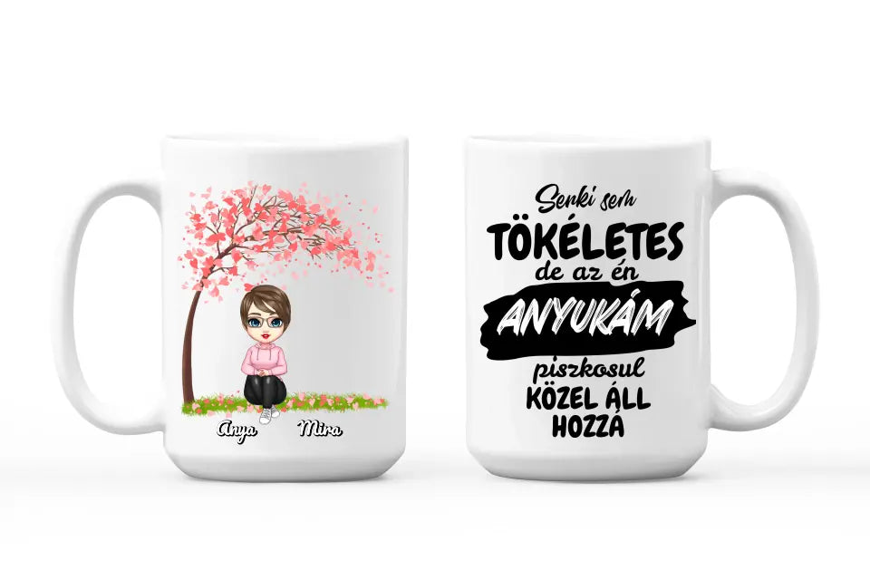 Egyedi bögre anyáknak, akár 3 gyerekkel a fa alatt