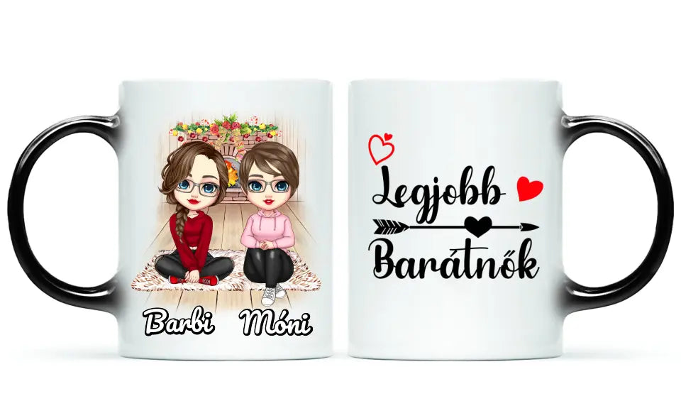 Egyedi karácsonyi bögre barátnőknek, akár 4 barátnővel