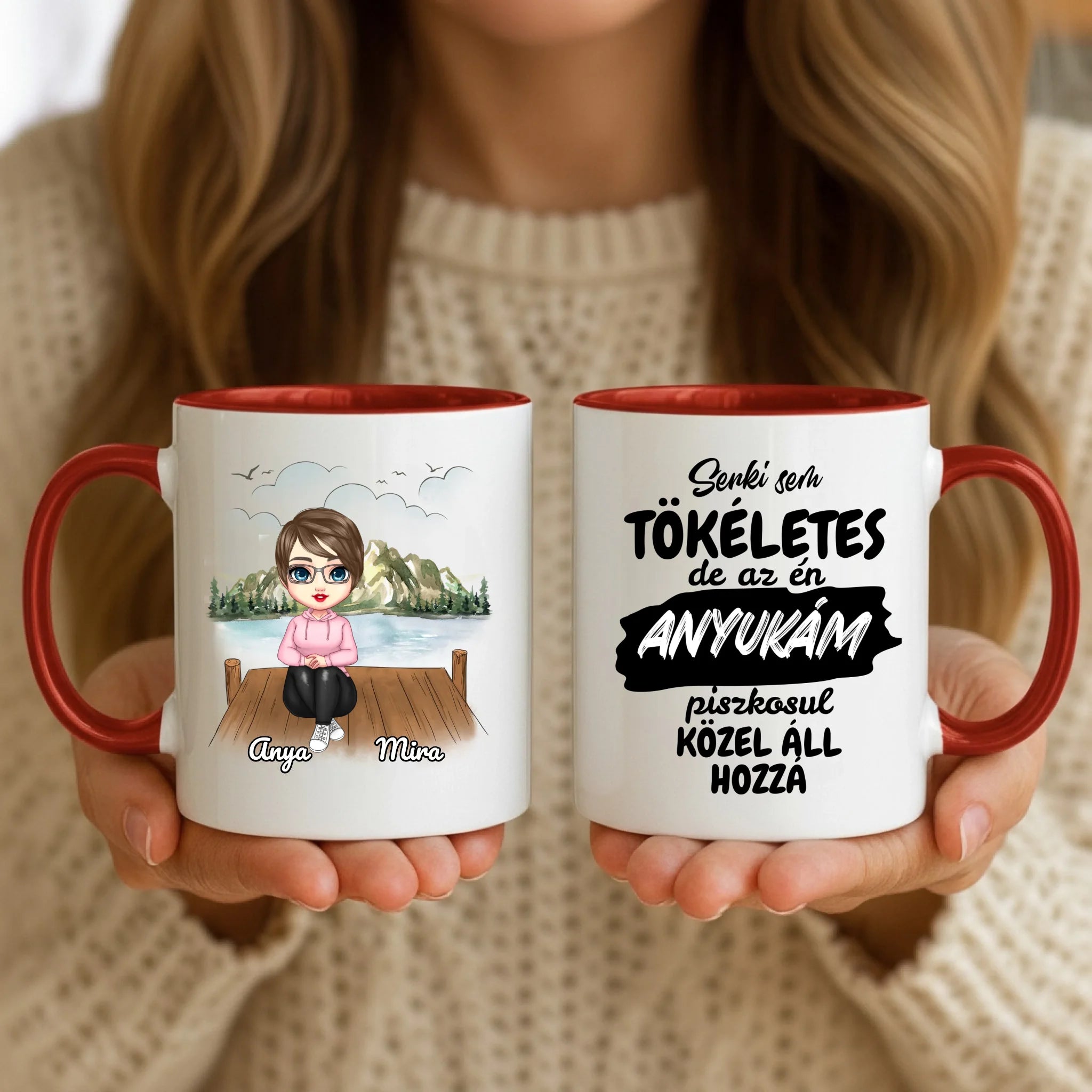 11oz Mug Mockup - Red Handle