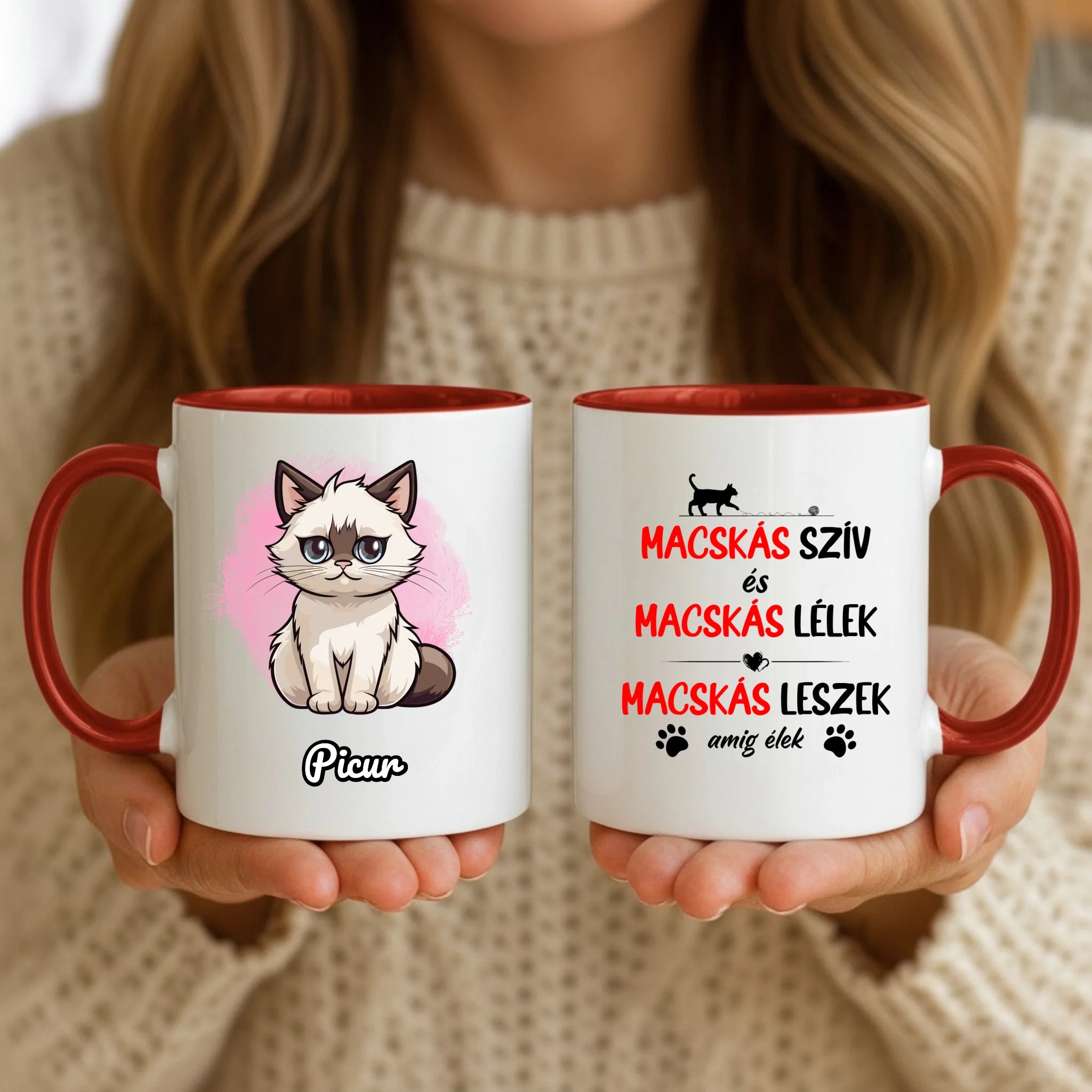 11oz Mug Mockup - Red Handle