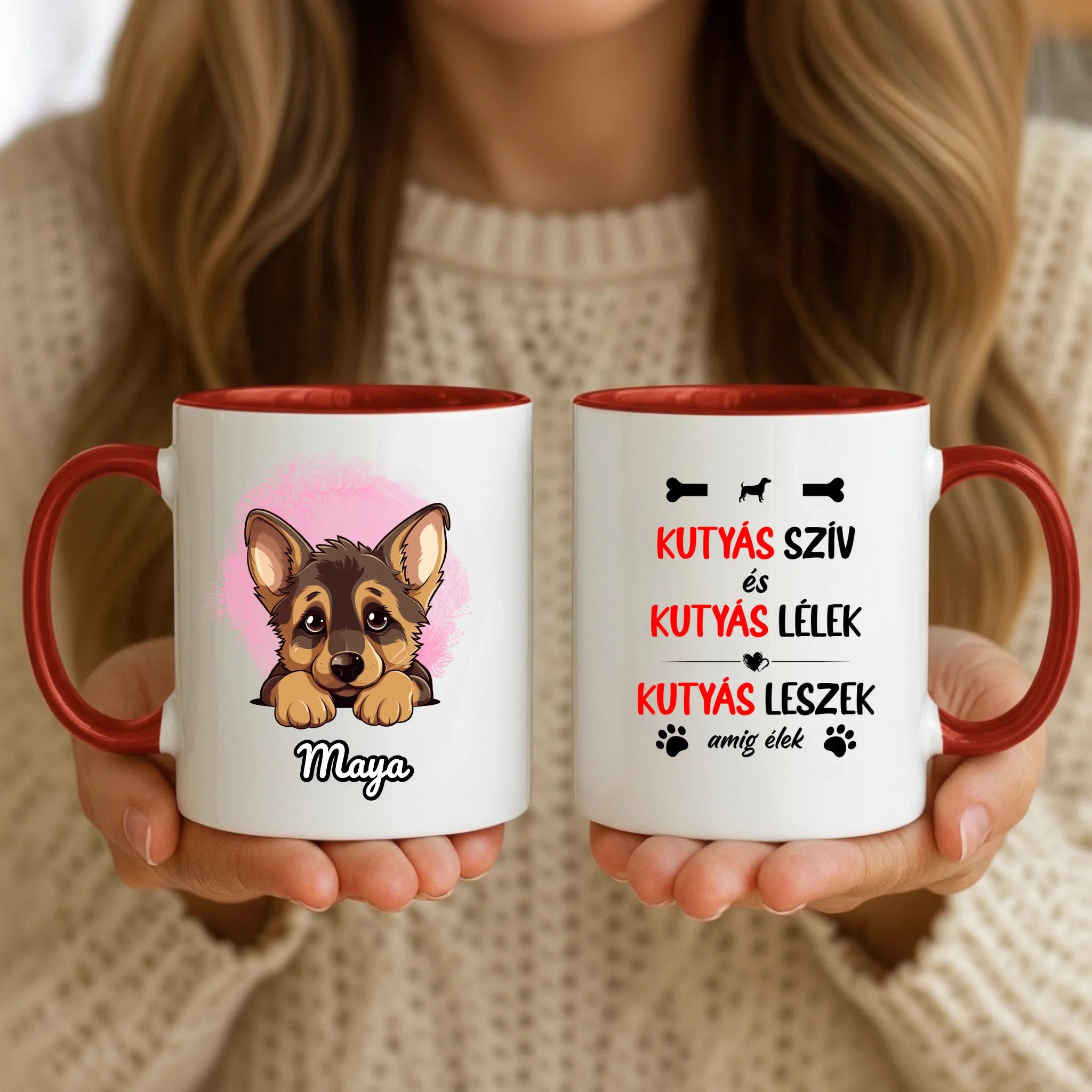 11oz Mug Mockup - Red Handle