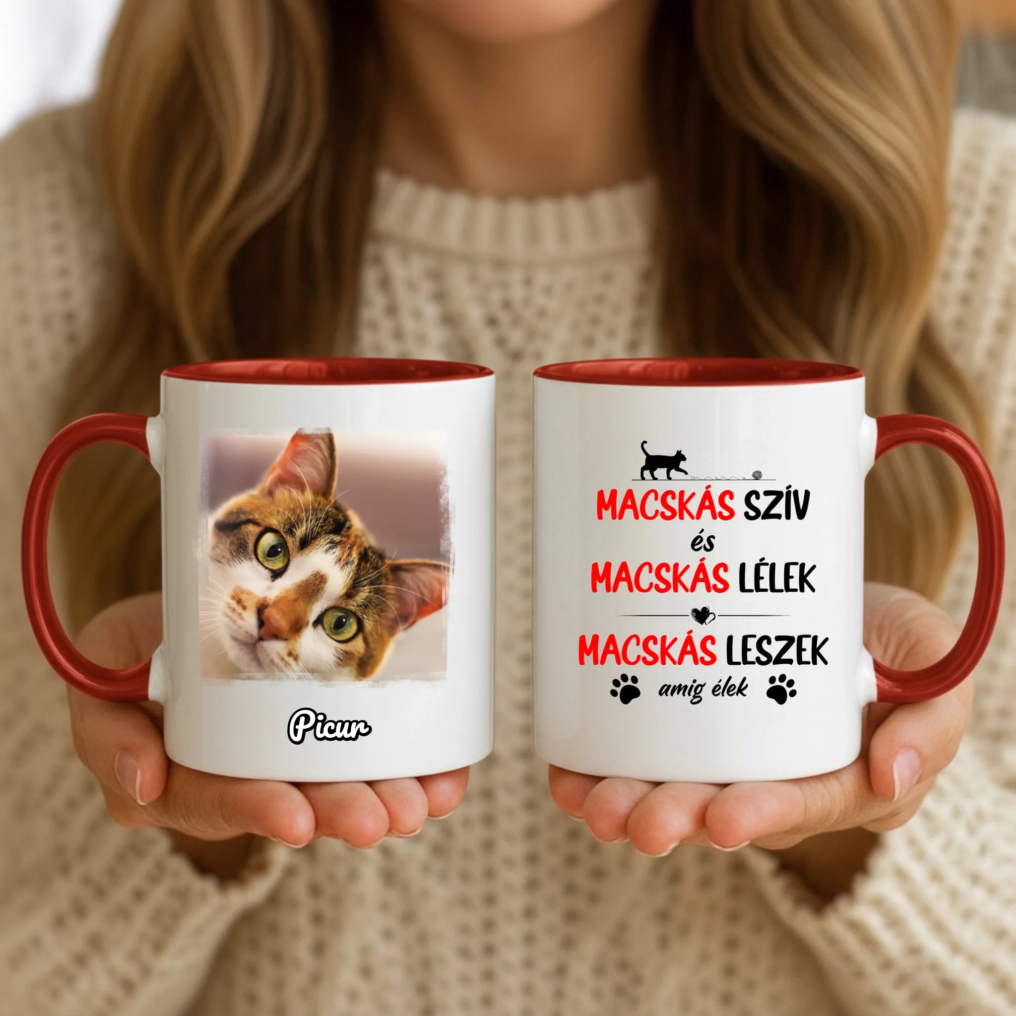 11oz Mug Mockup - Red Handle