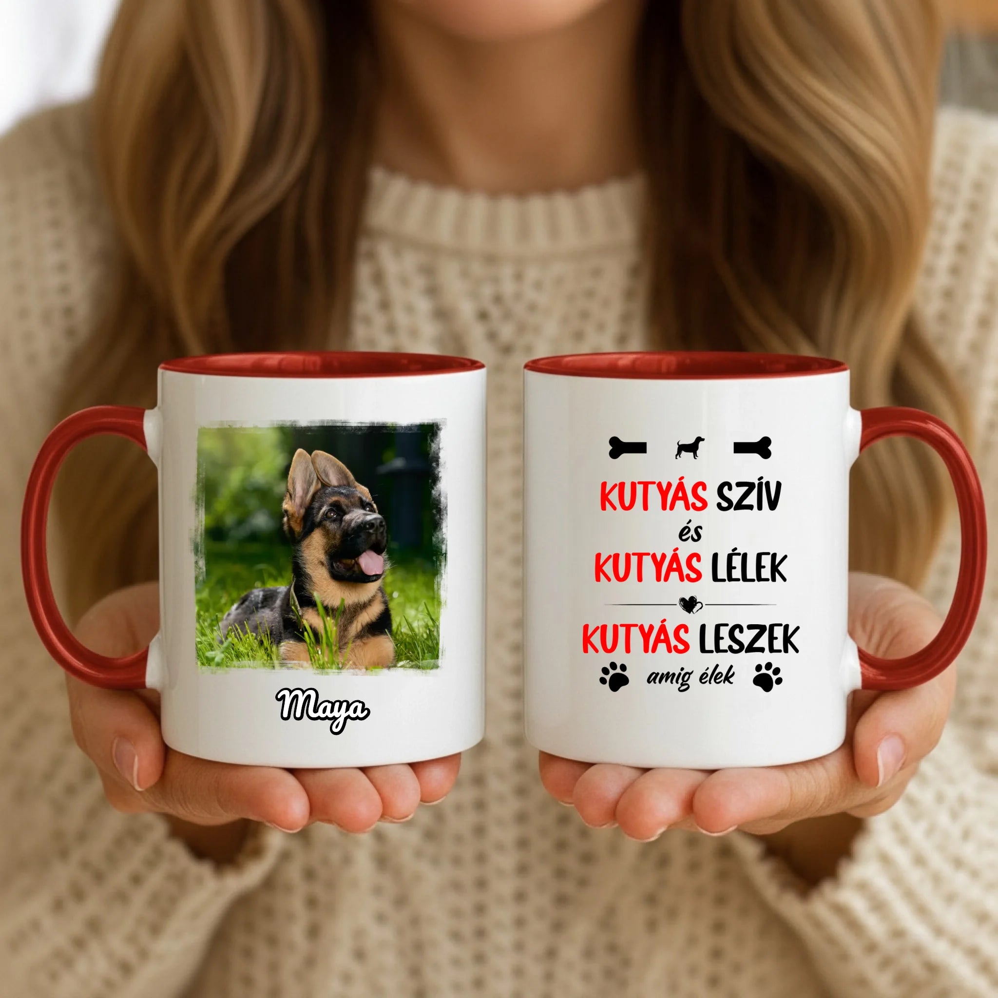 11oz Mug Mockup - Red Handle