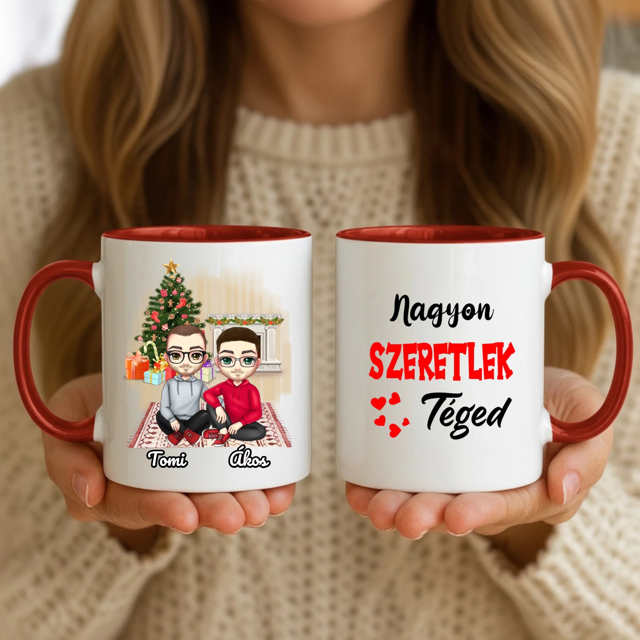 11oz Mug Mockup - Red Handle