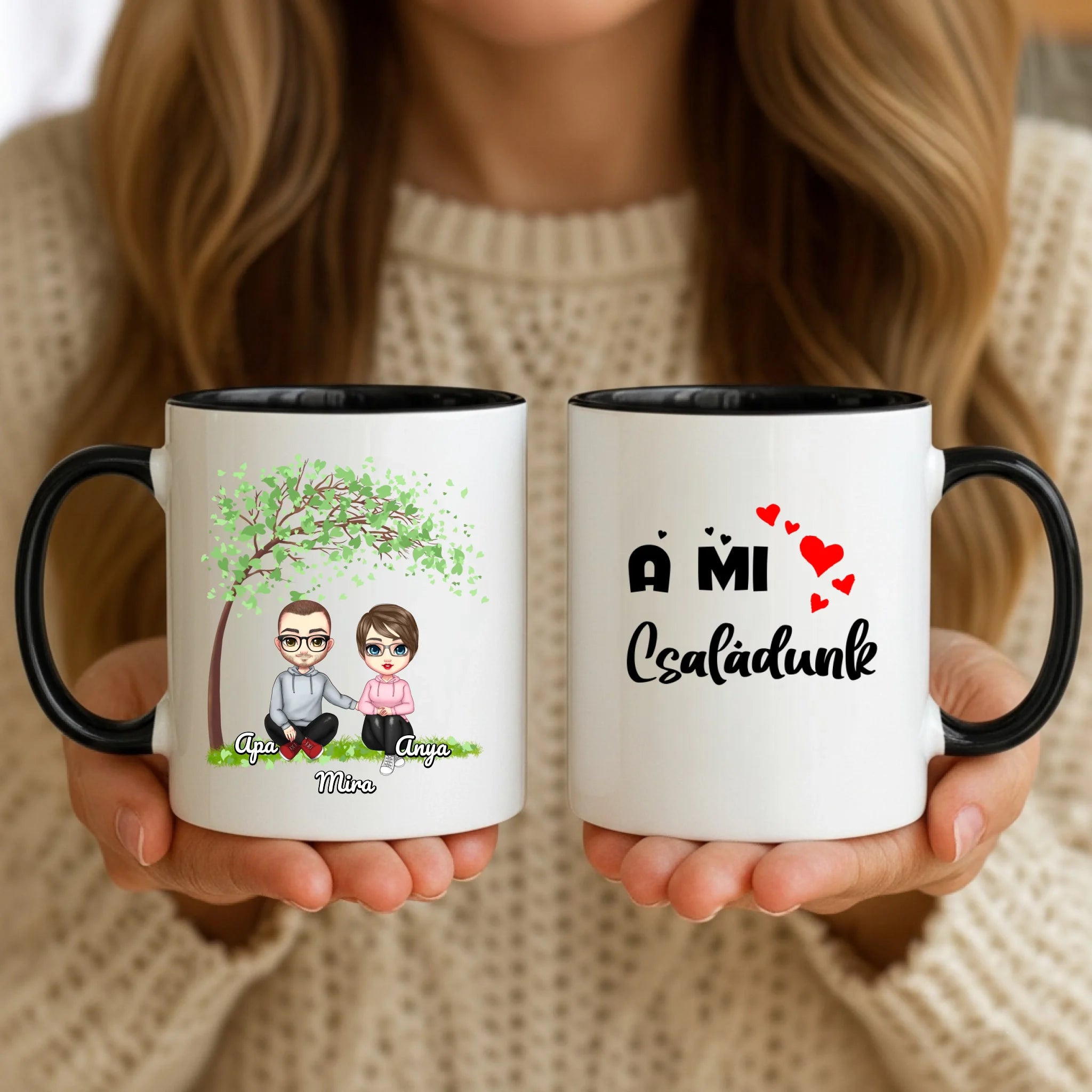 11oz Mug Mockup - Black Handle