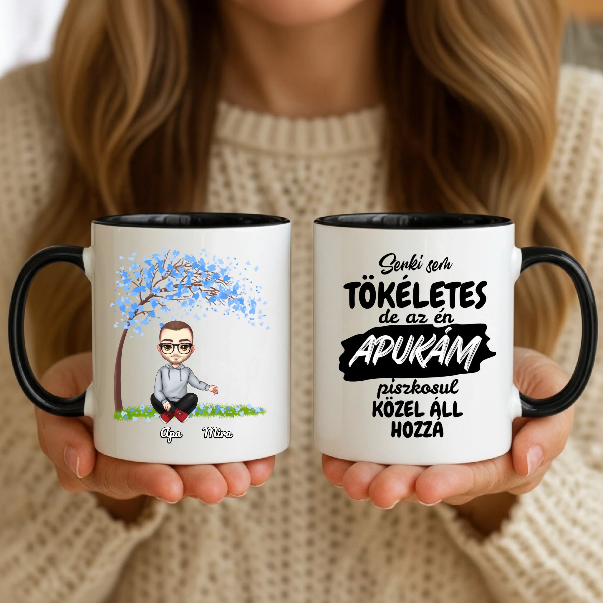 11oz Mug Mockup - Black Handle
