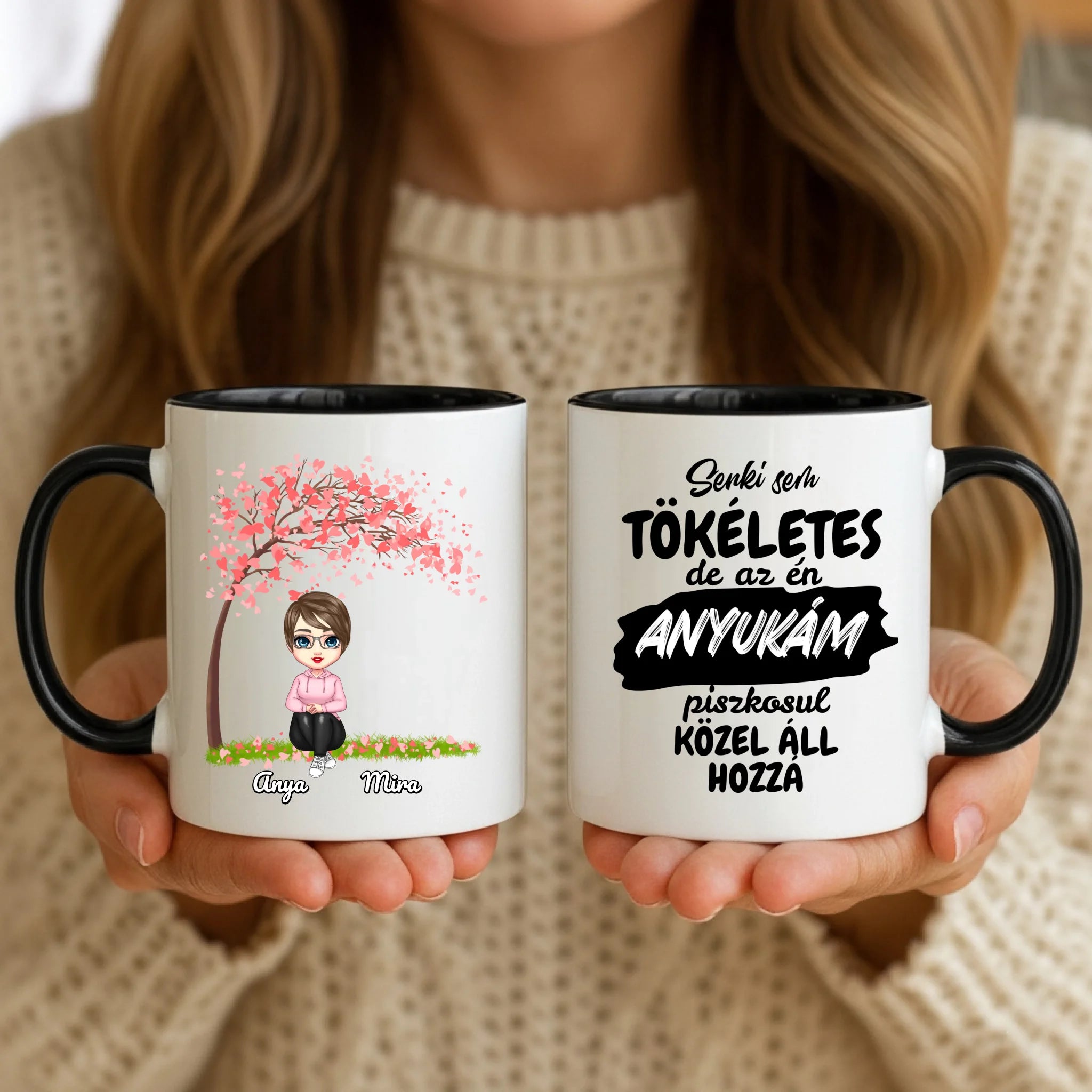 11oz Mug Mockup - Black Handle