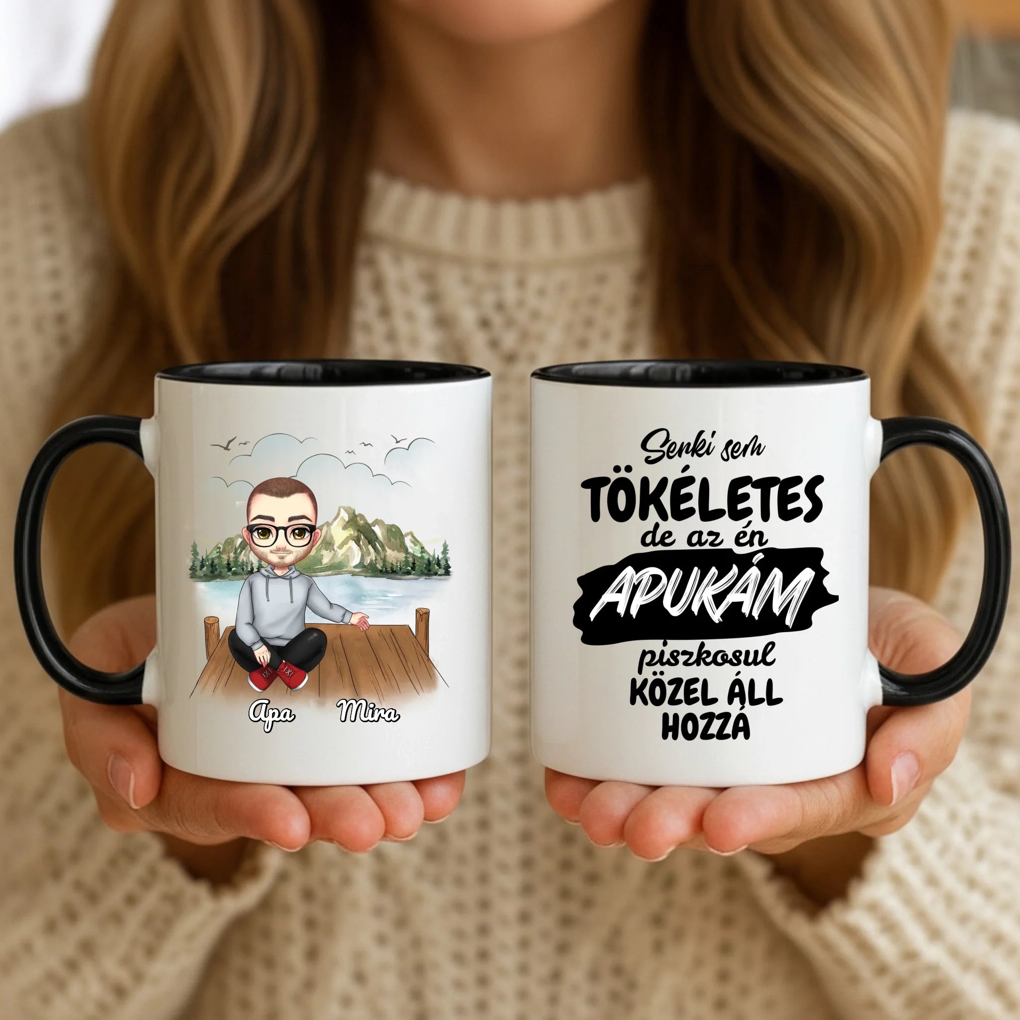 11oz Mug Mockup - Black Handle