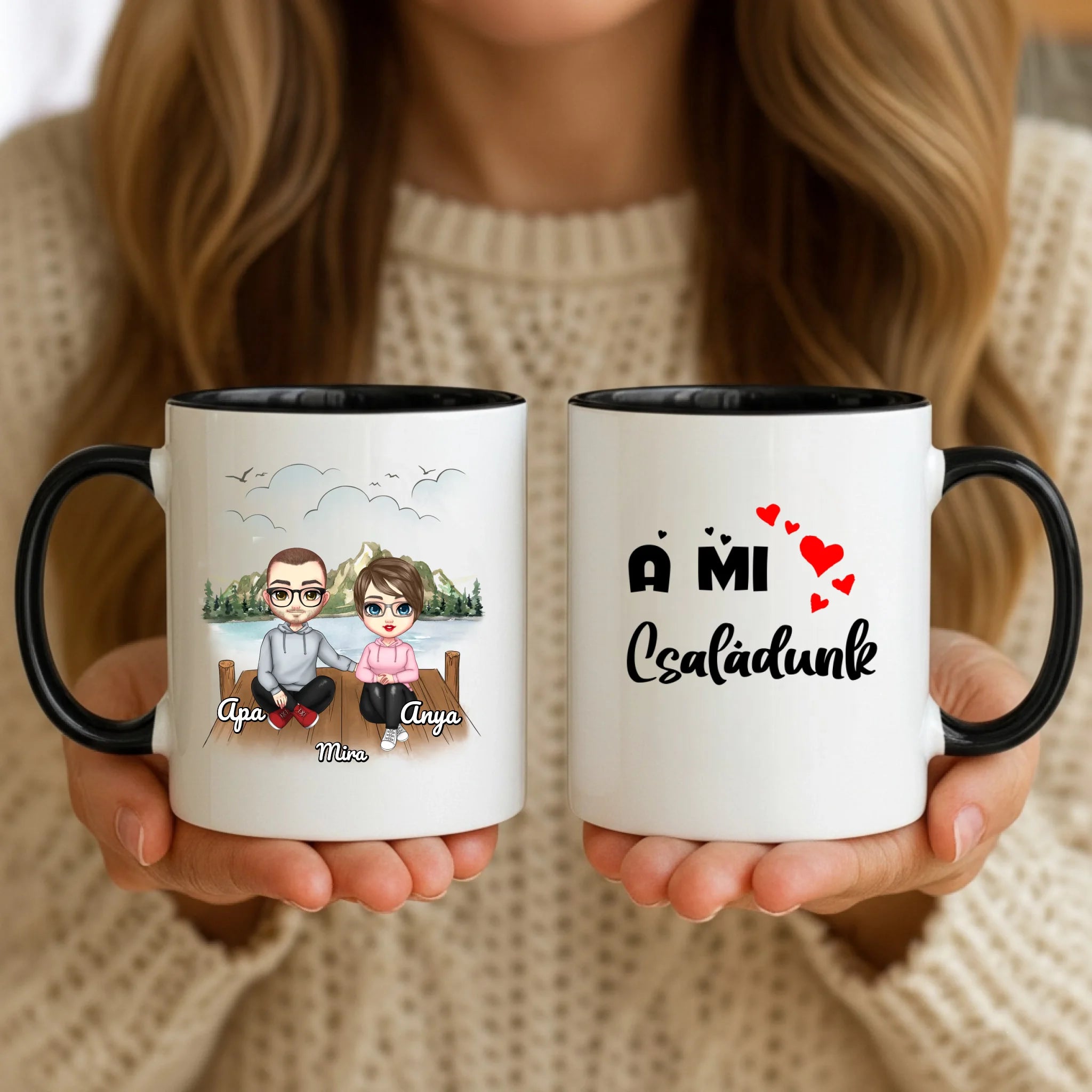 11oz Mug Mockup - Black Handle
