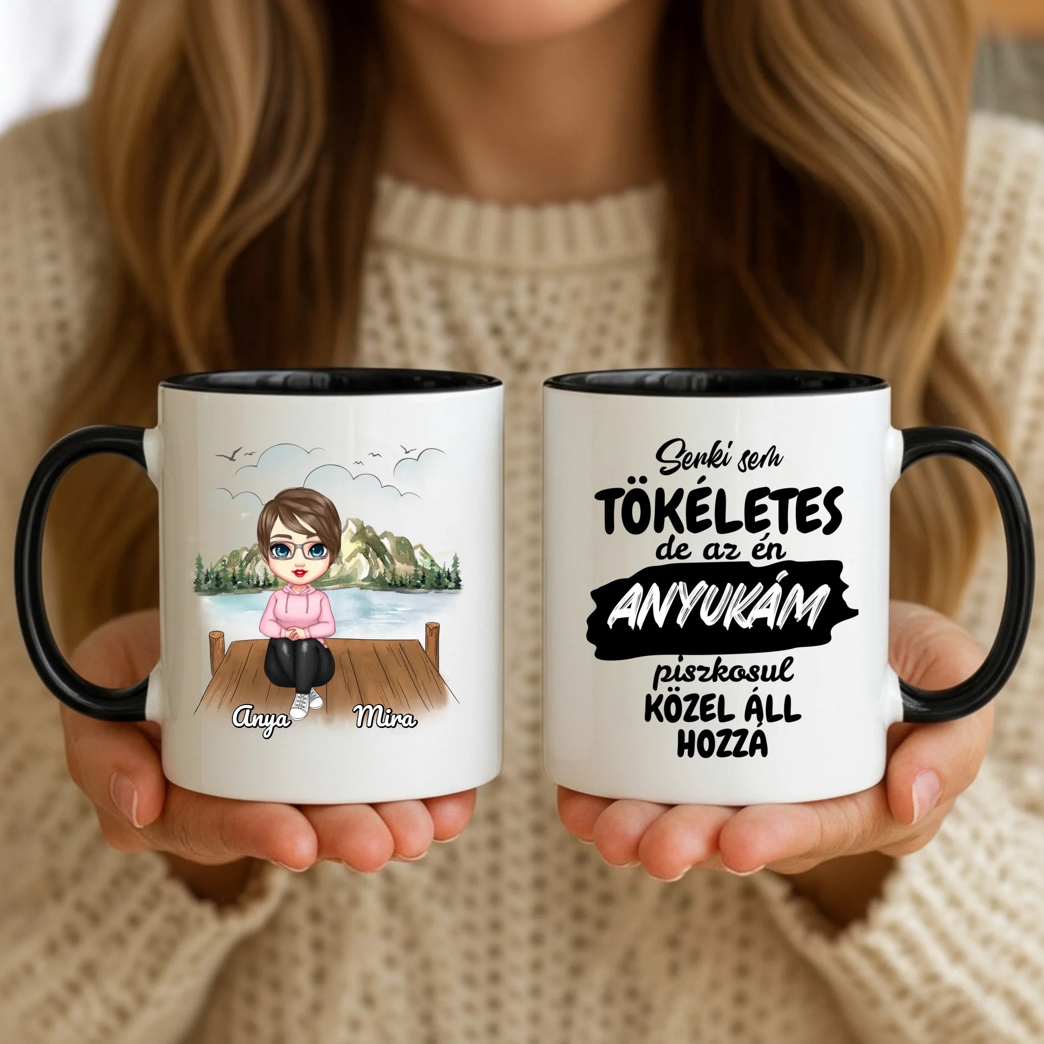 11oz Mug Mockup - Black Handle