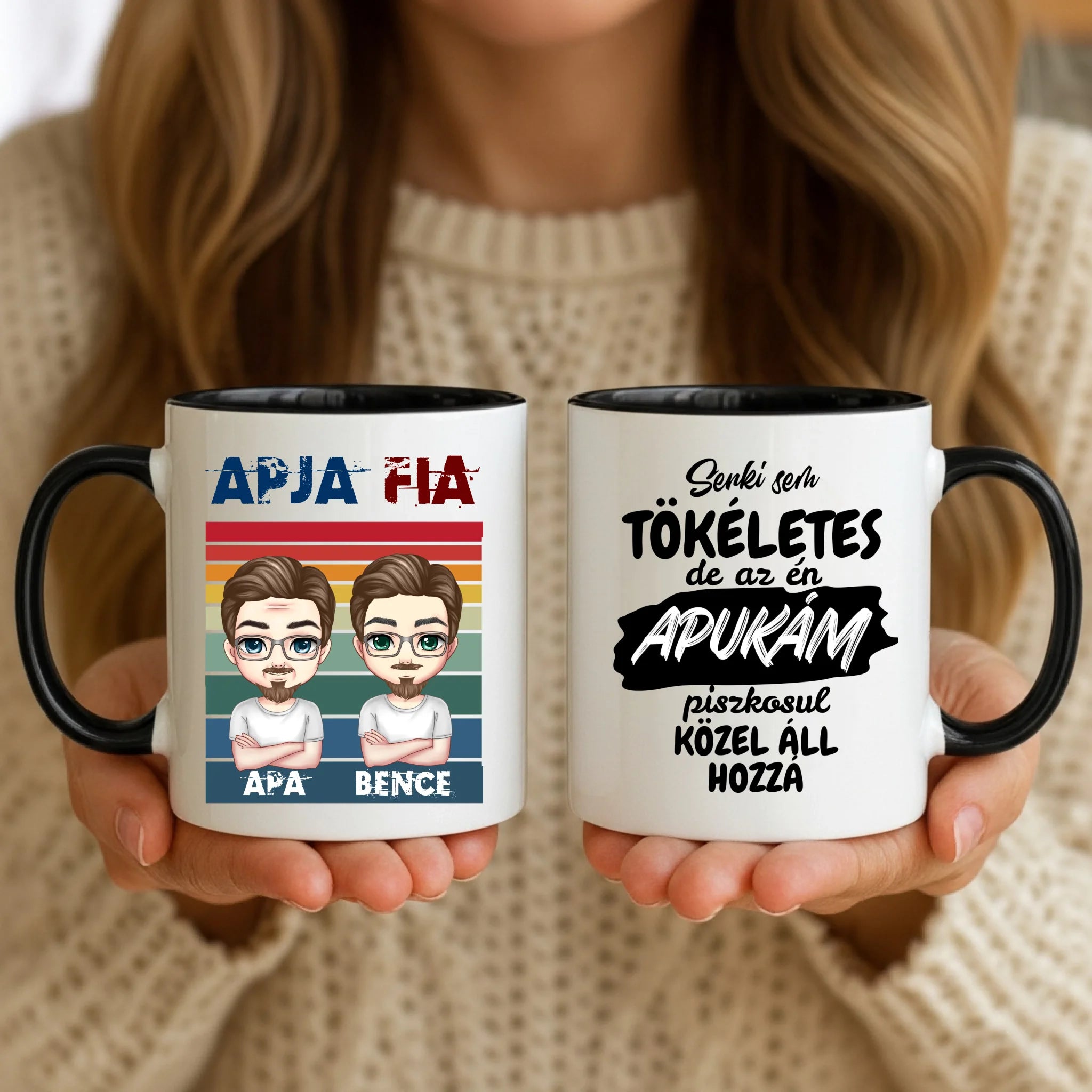 11oz Mug Mockup - Black Handle
