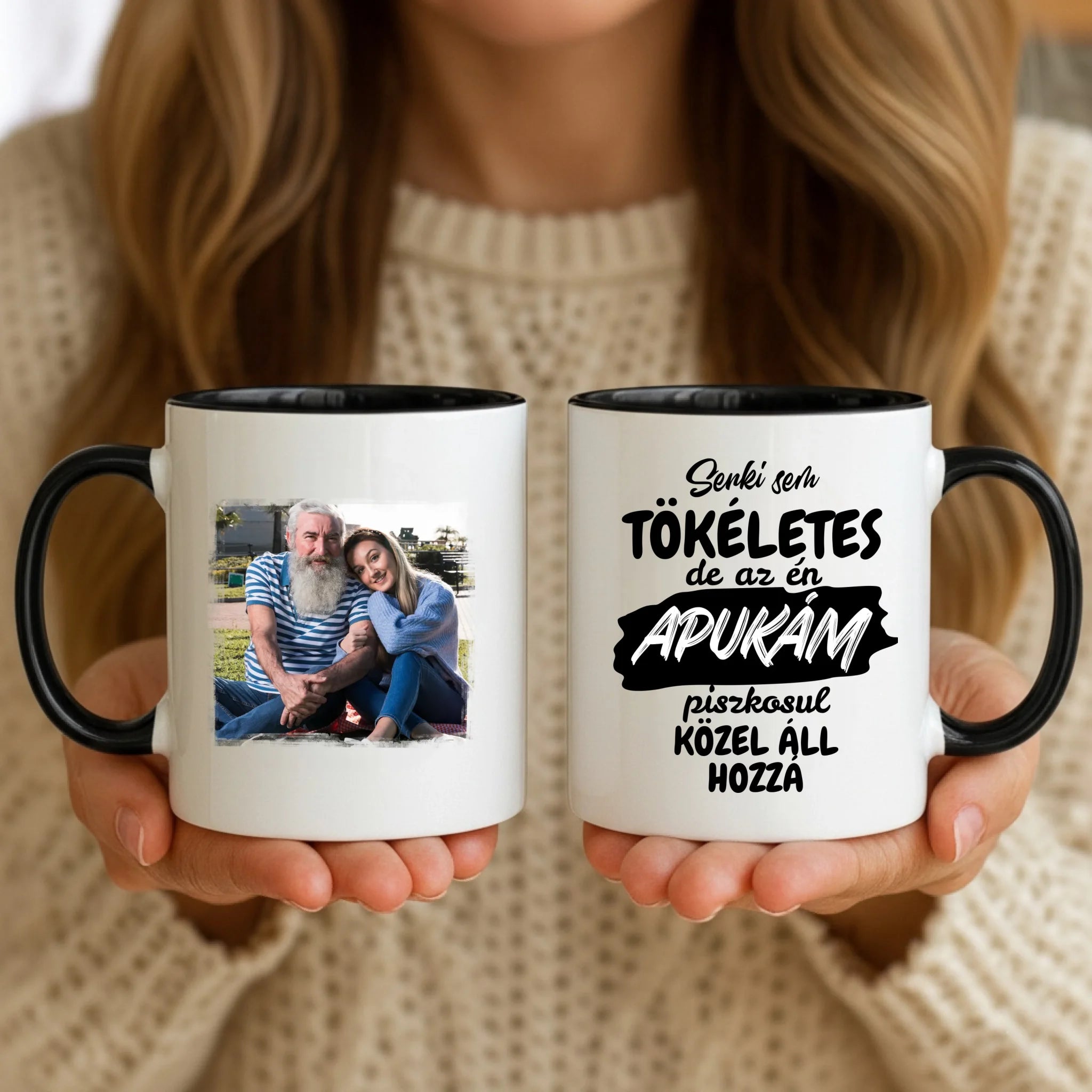 11oz Mug Mockup - Black Handle