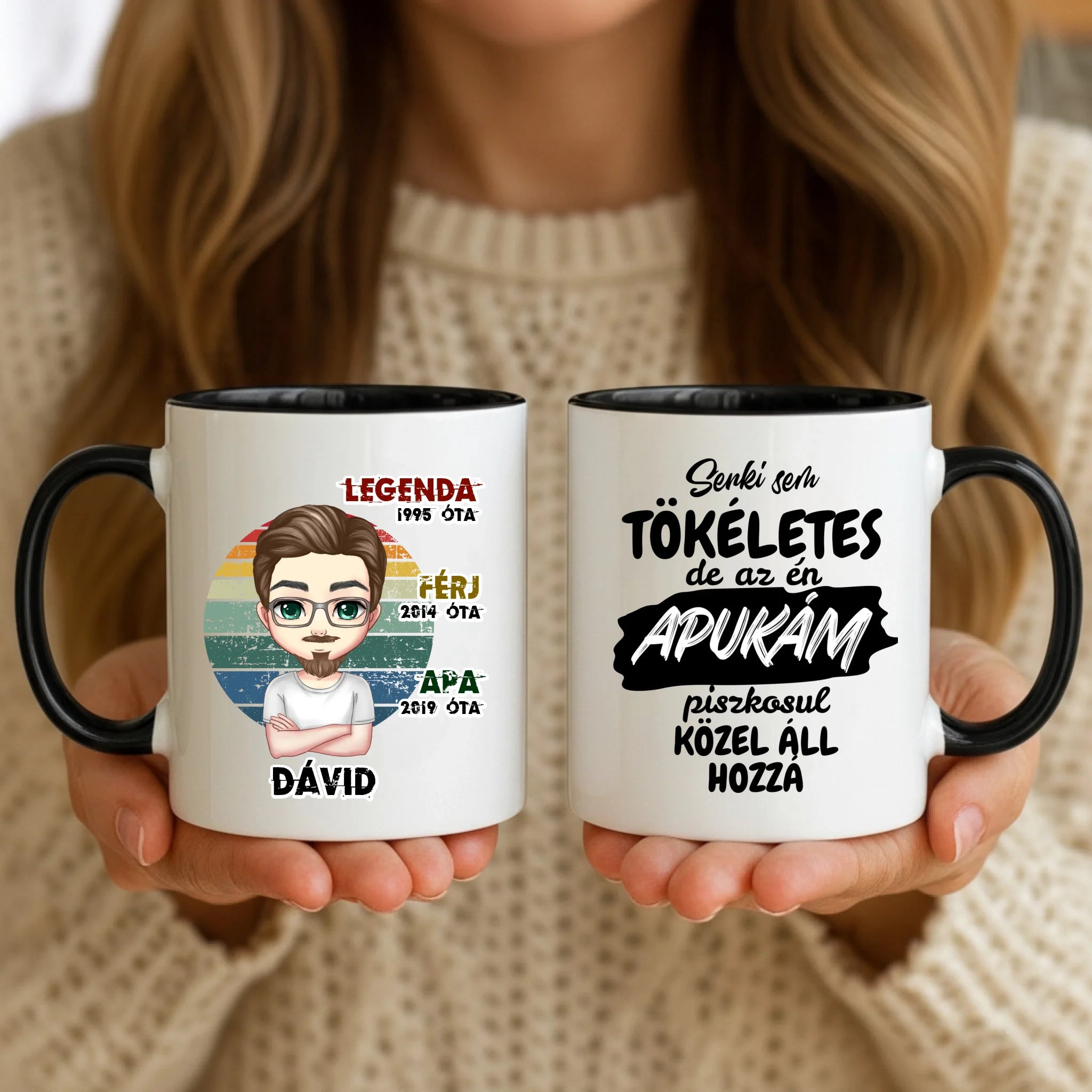 11oz Mug Mockup - Black Handle