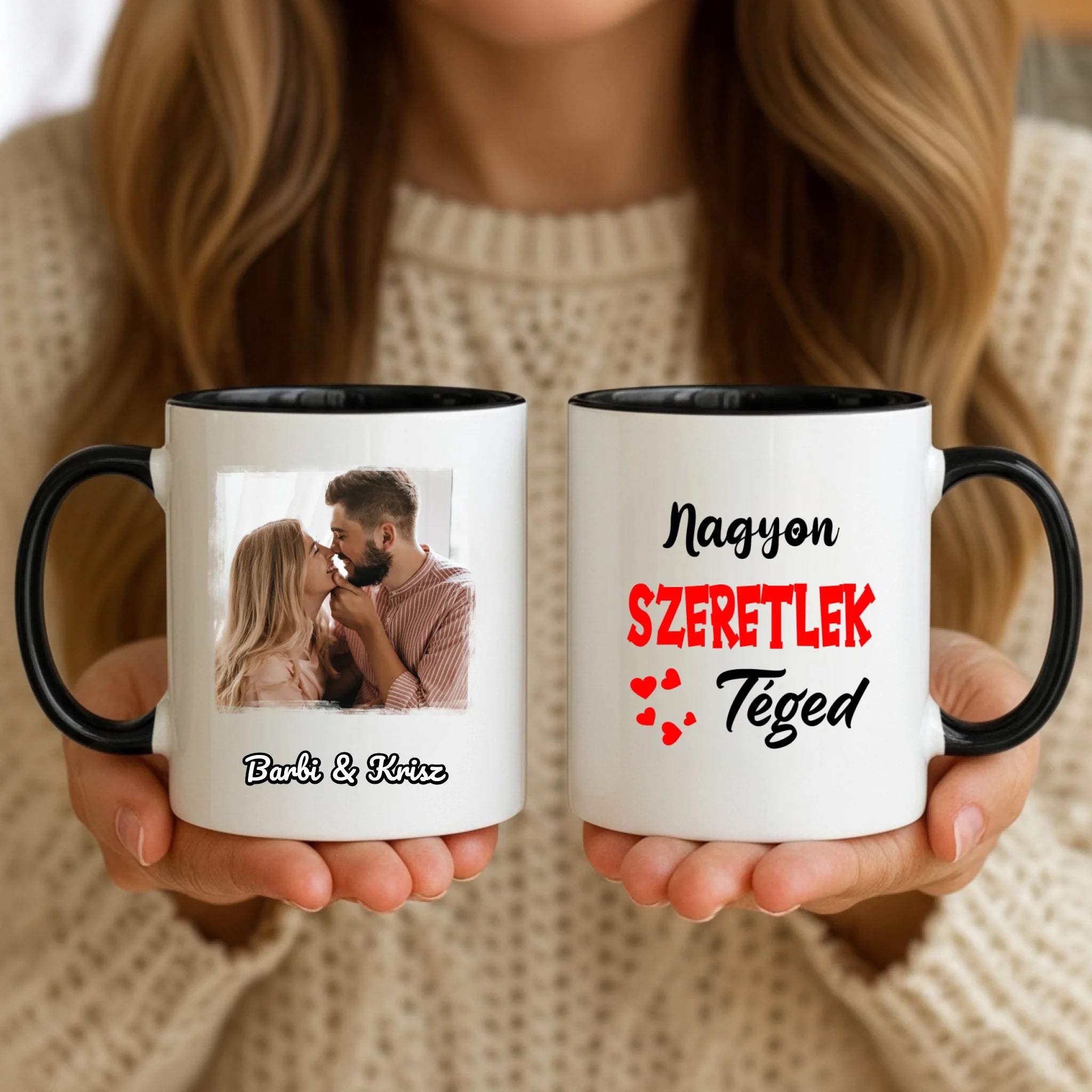11oz Mug Mockup - Black Handle