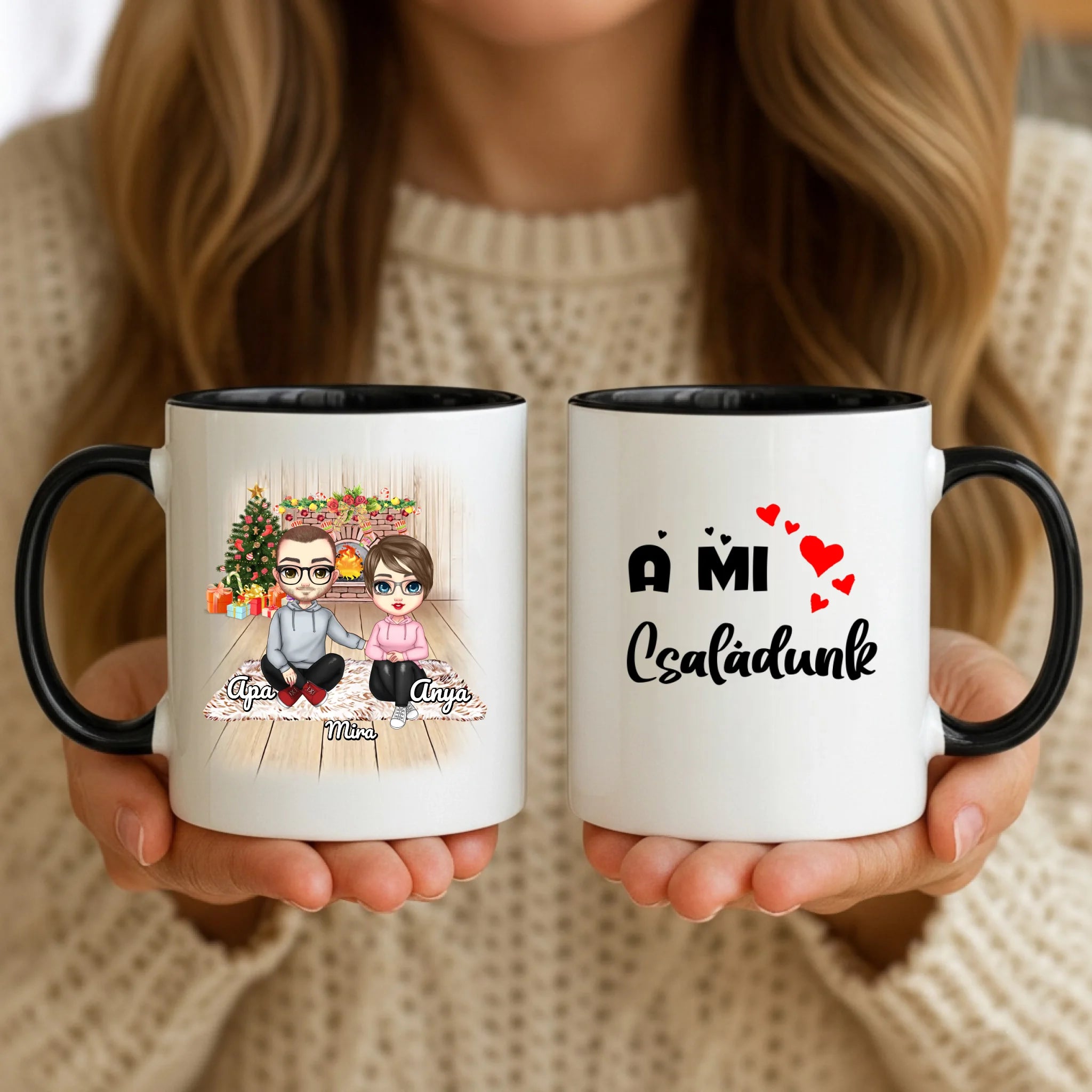11oz Mug Mockup - Black Handle