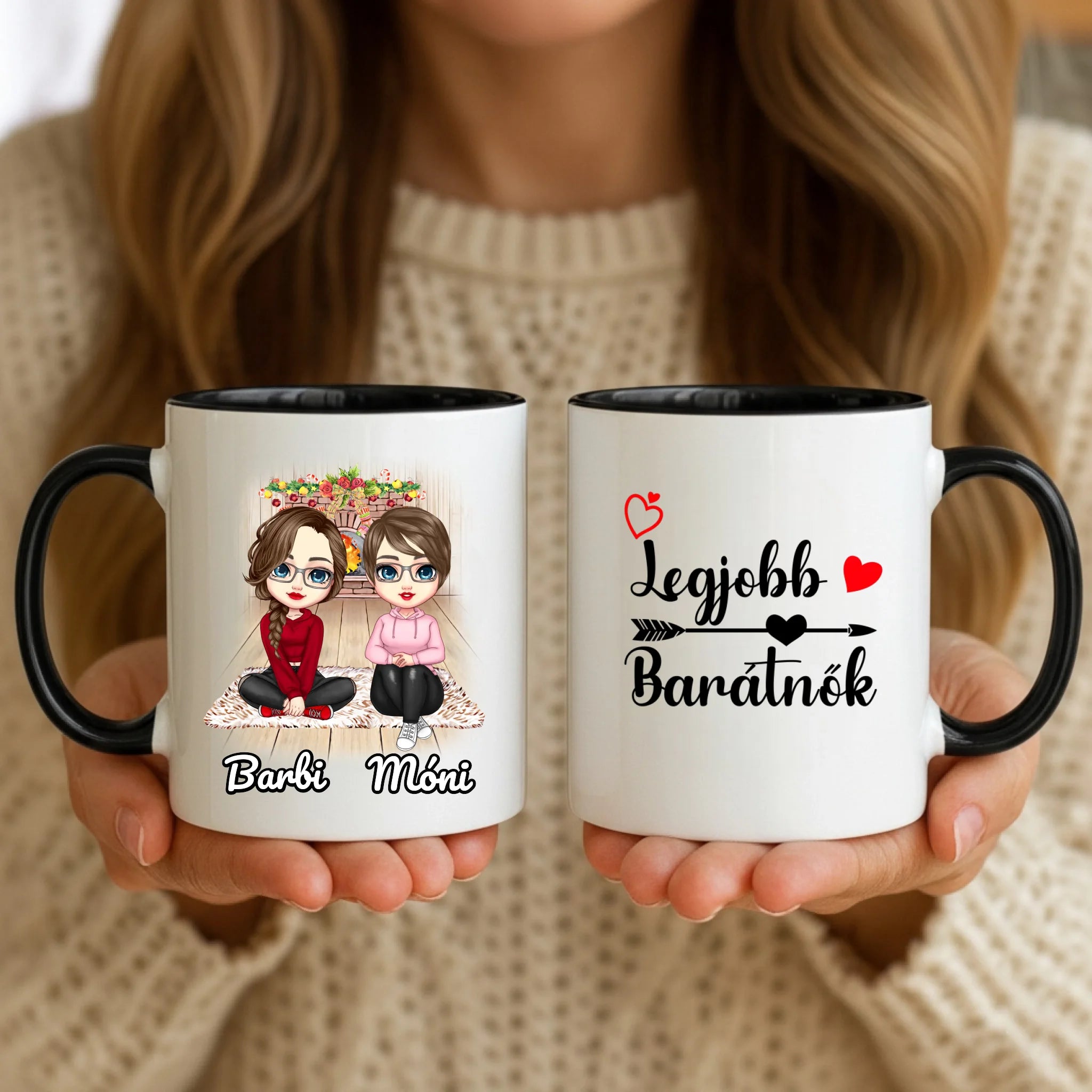 11oz Mug Mockup - Black Handle