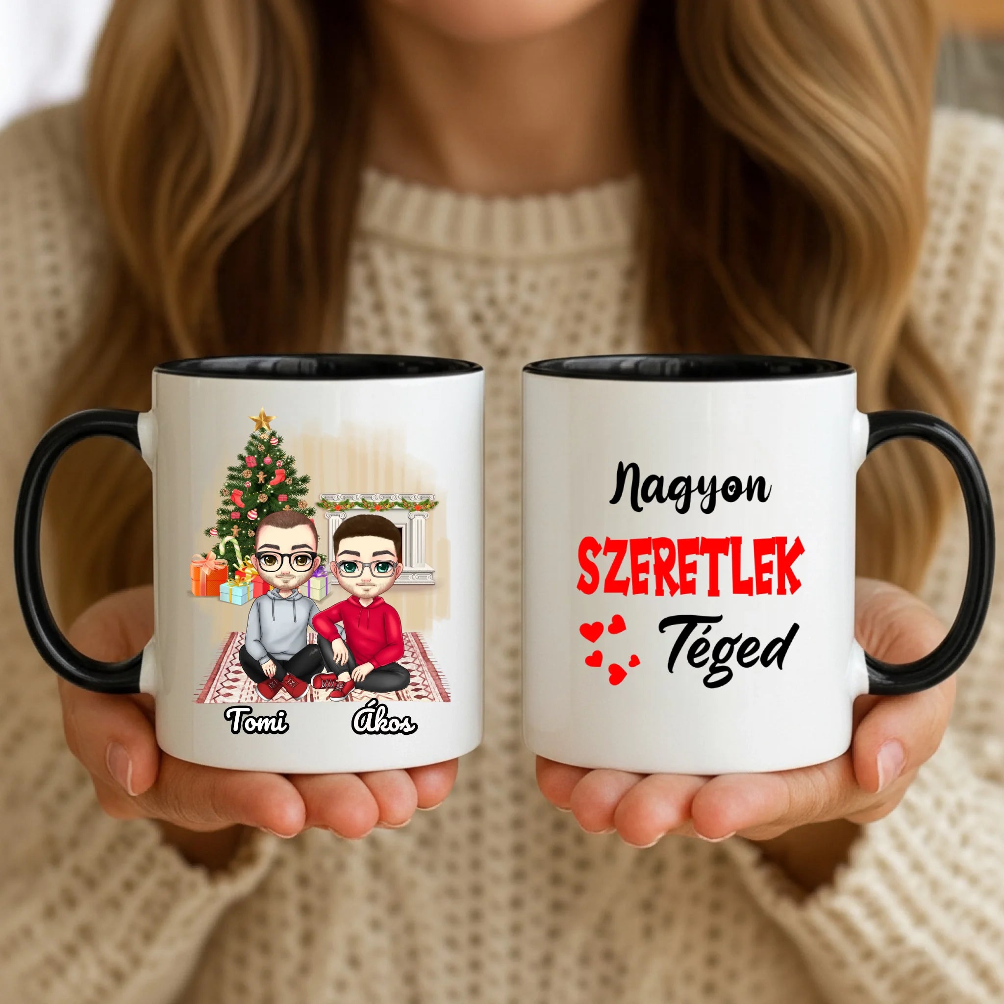 11oz Mug Mockup - Black Handle