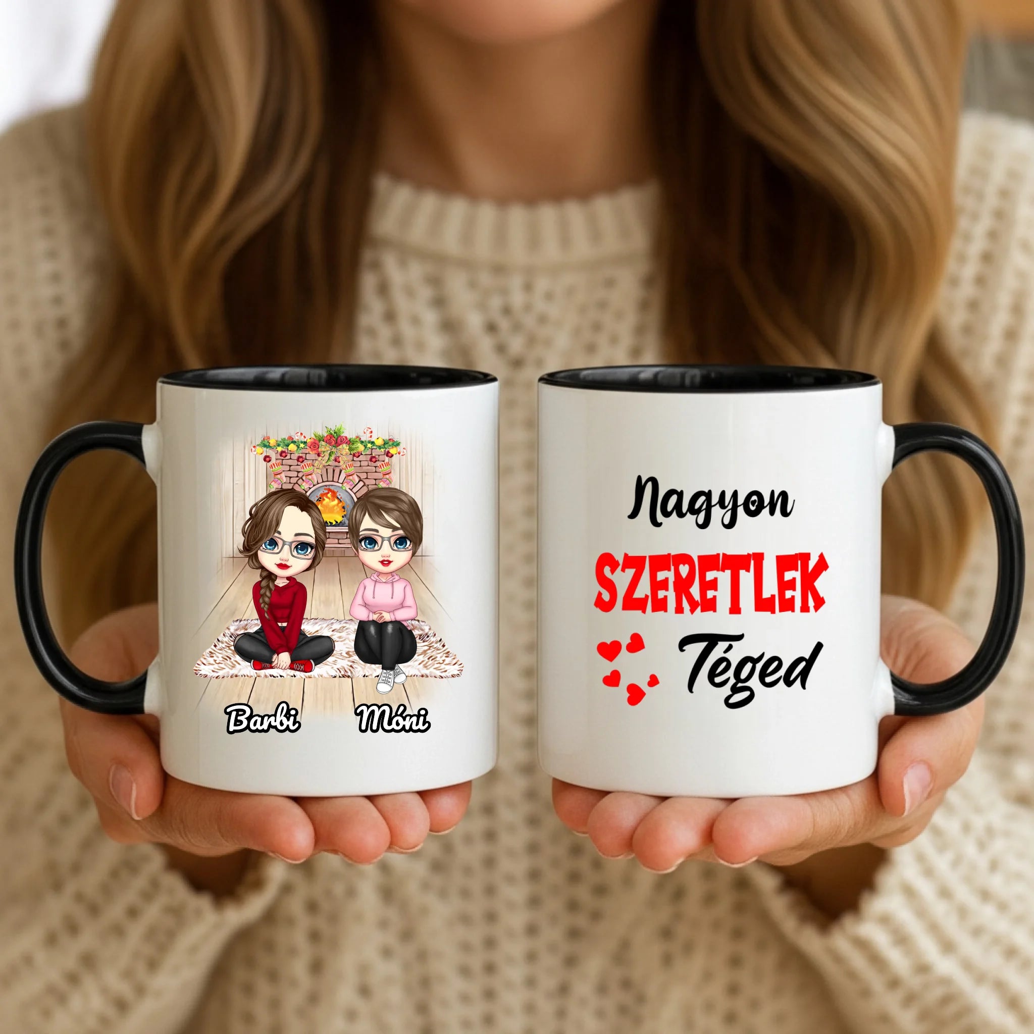 11oz Mug Mockup - Black Handle