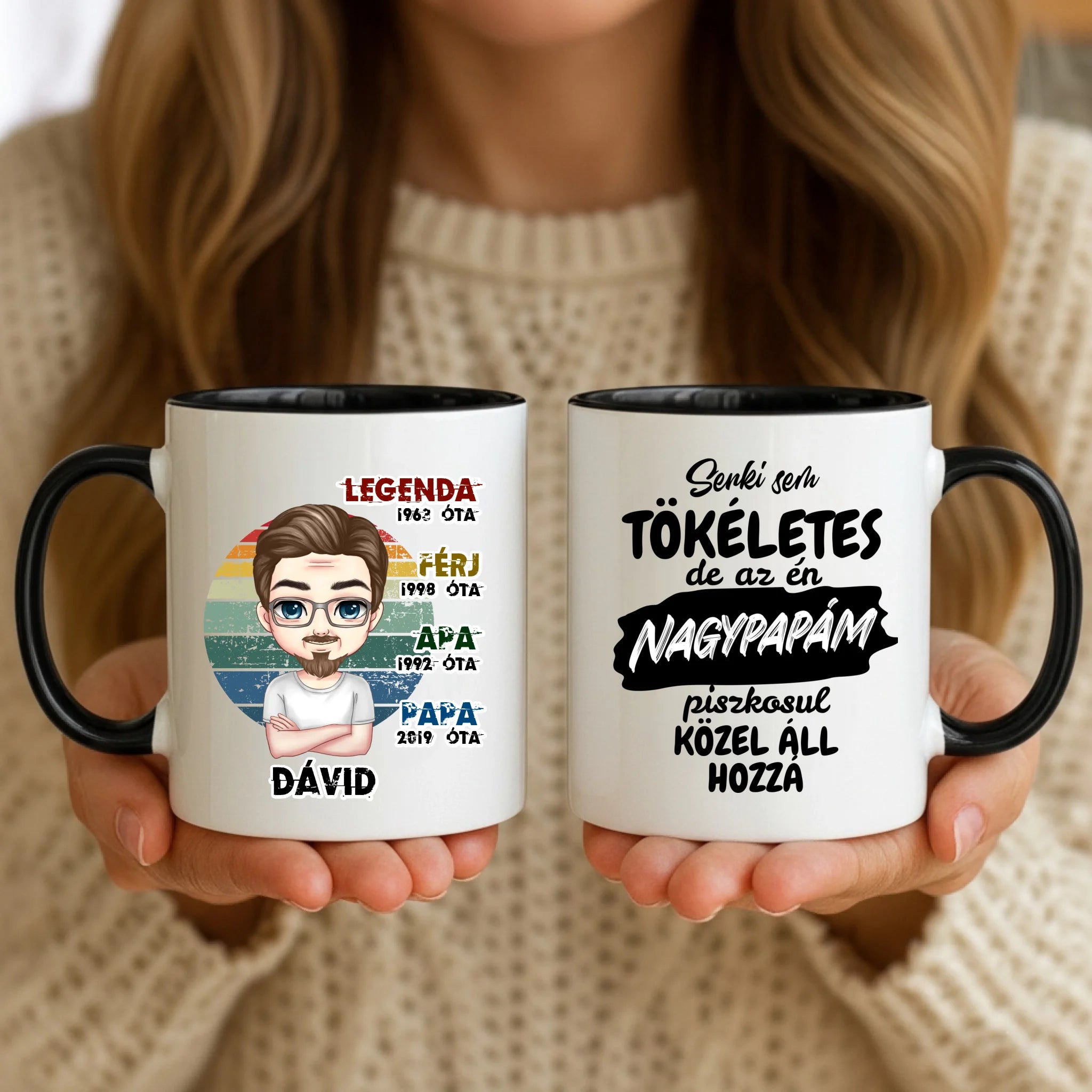 11oz Mug Mockup - Black Handle