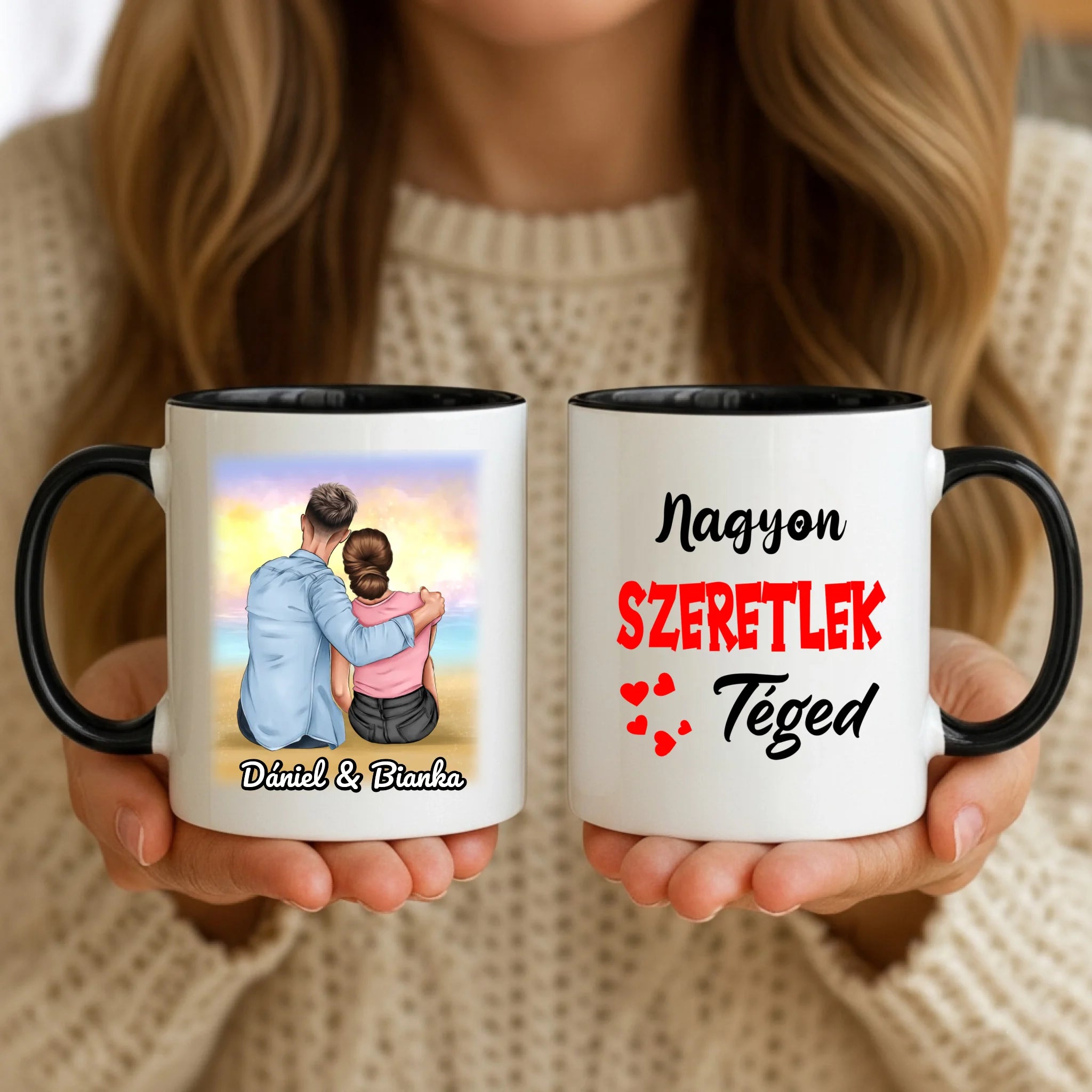 11oz Mug Mockup - Black Handle