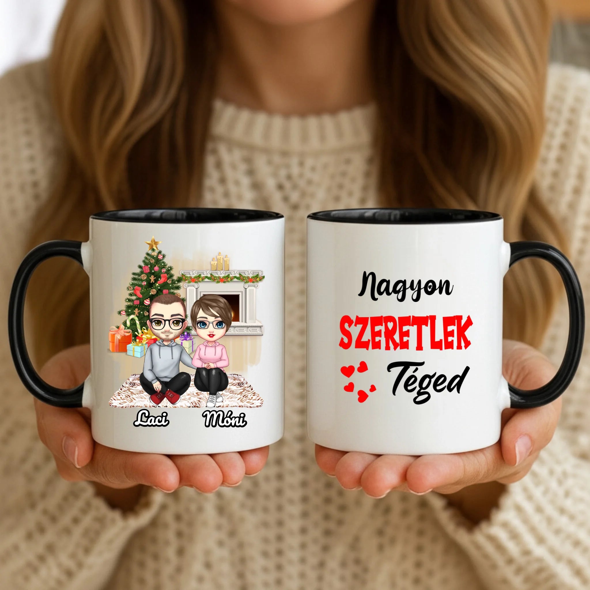 11oz Mug Mockup - Black Handle