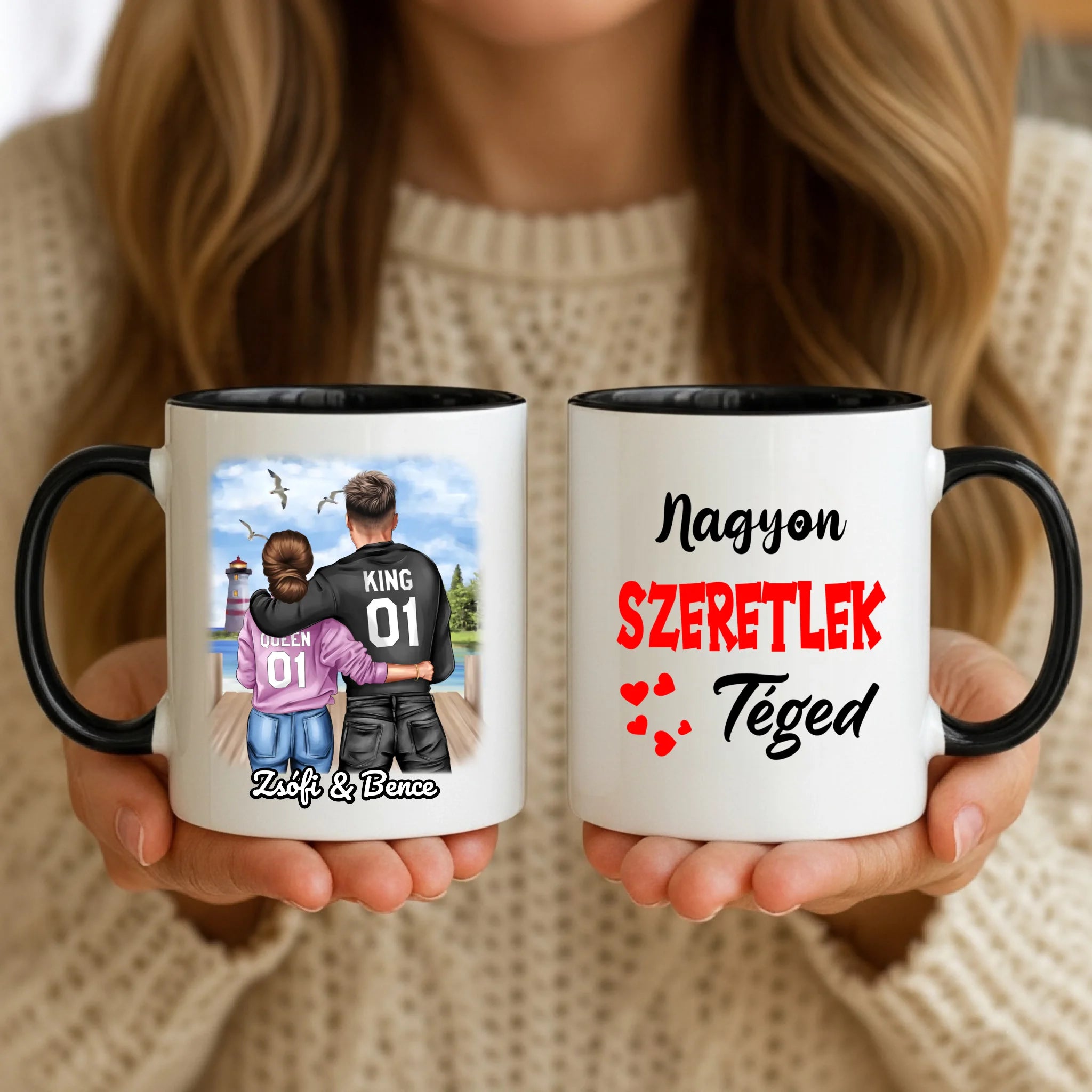 11oz Mug Mockup - Black Handle