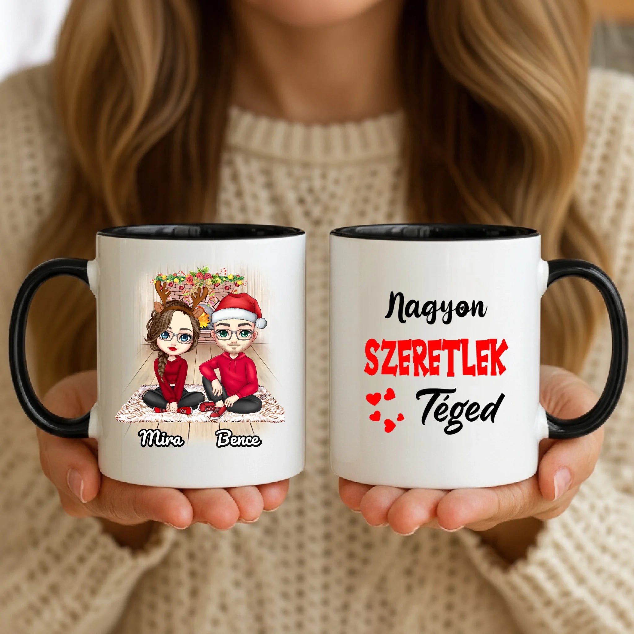 11oz Mug Mockup - Black Handle