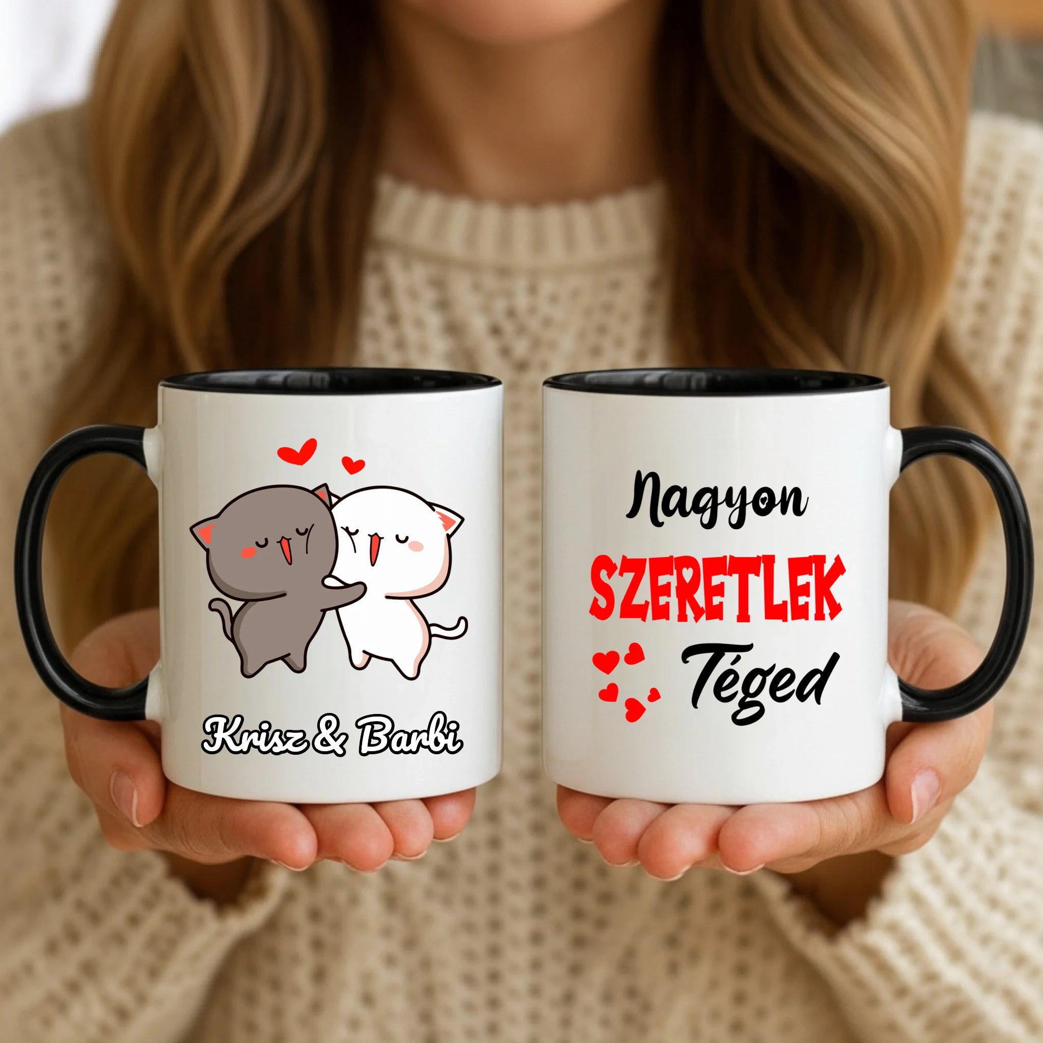 11oz Mug Mockup - Black Handle