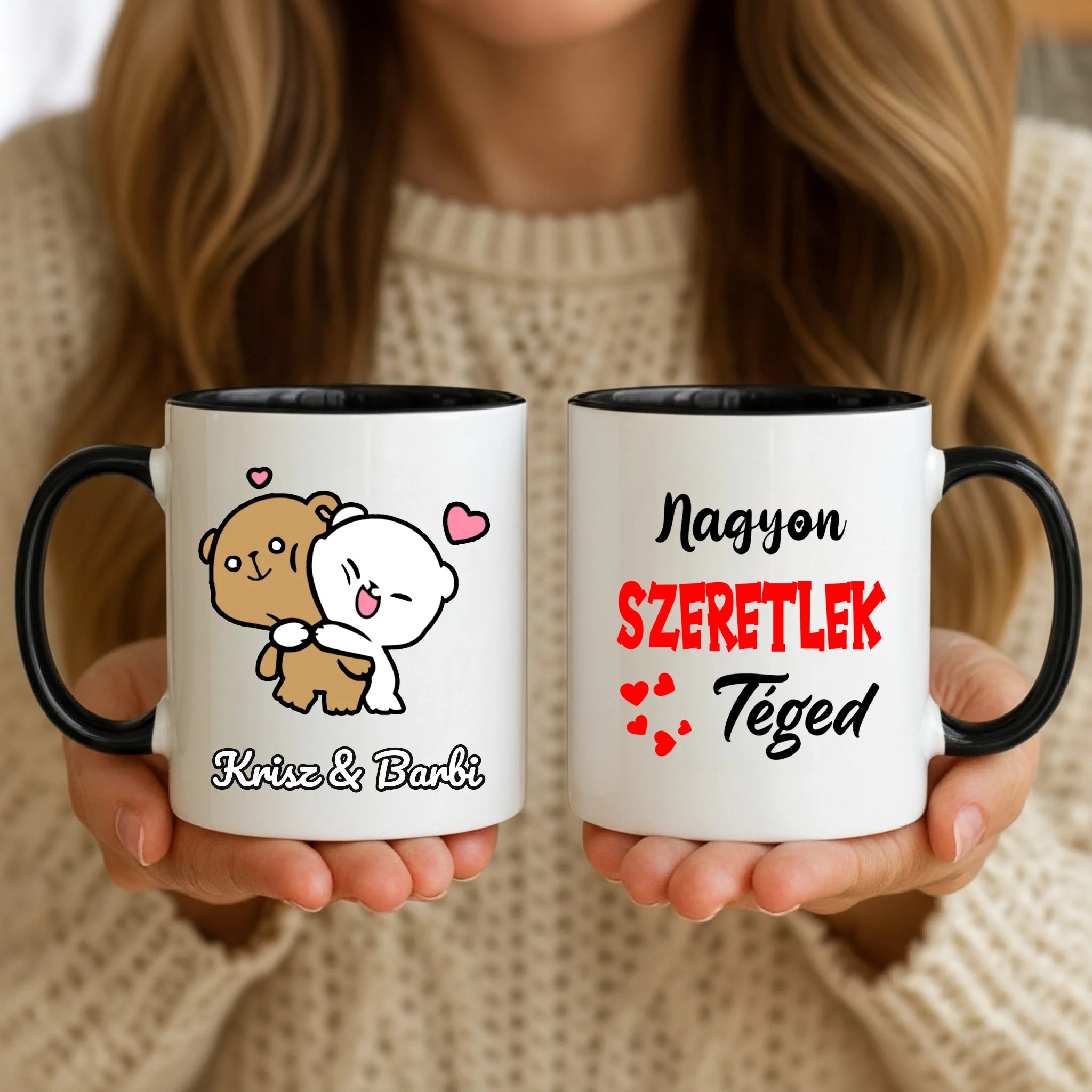 11oz Mug Mockup - Black Handle