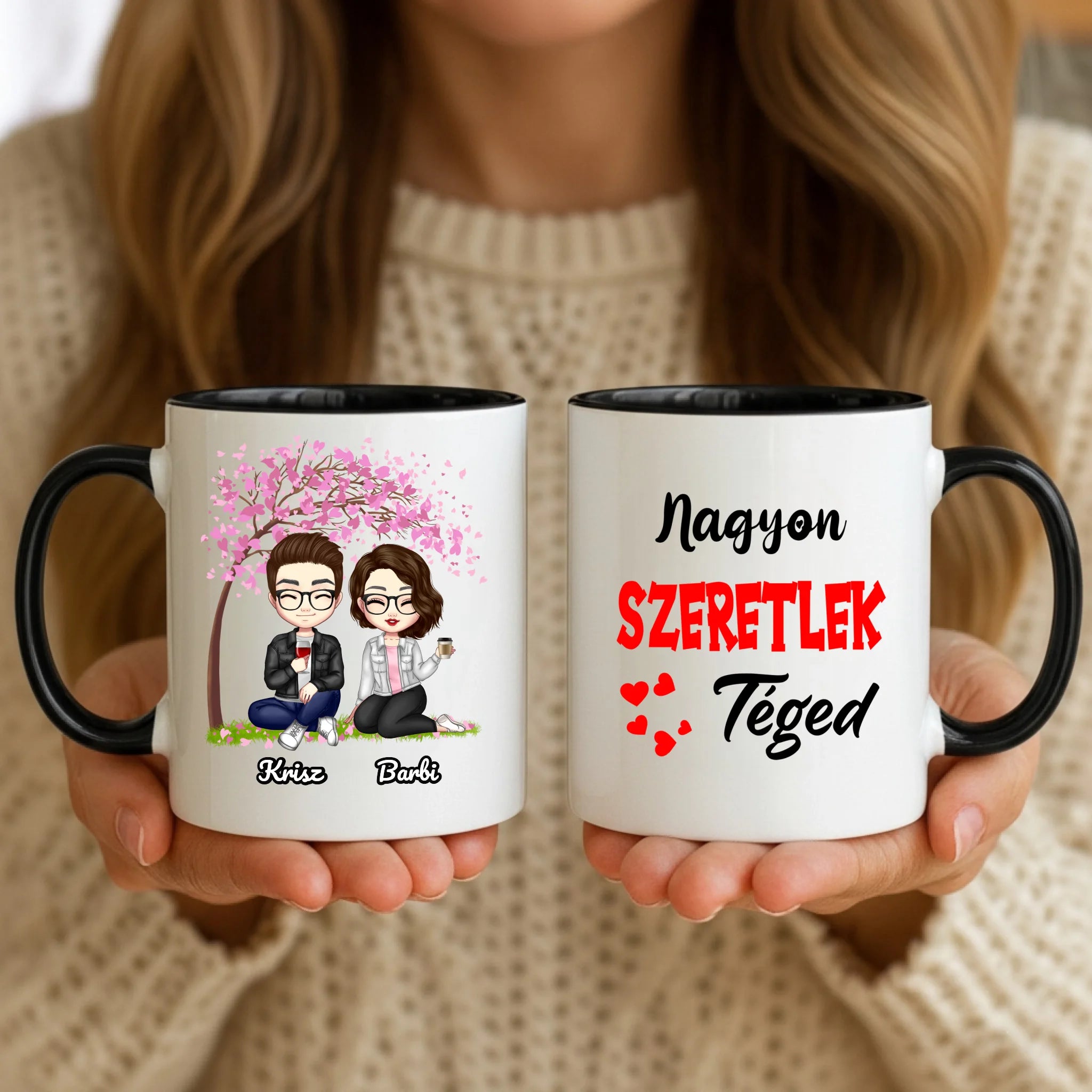 11oz Mug Mockup - Black Handle