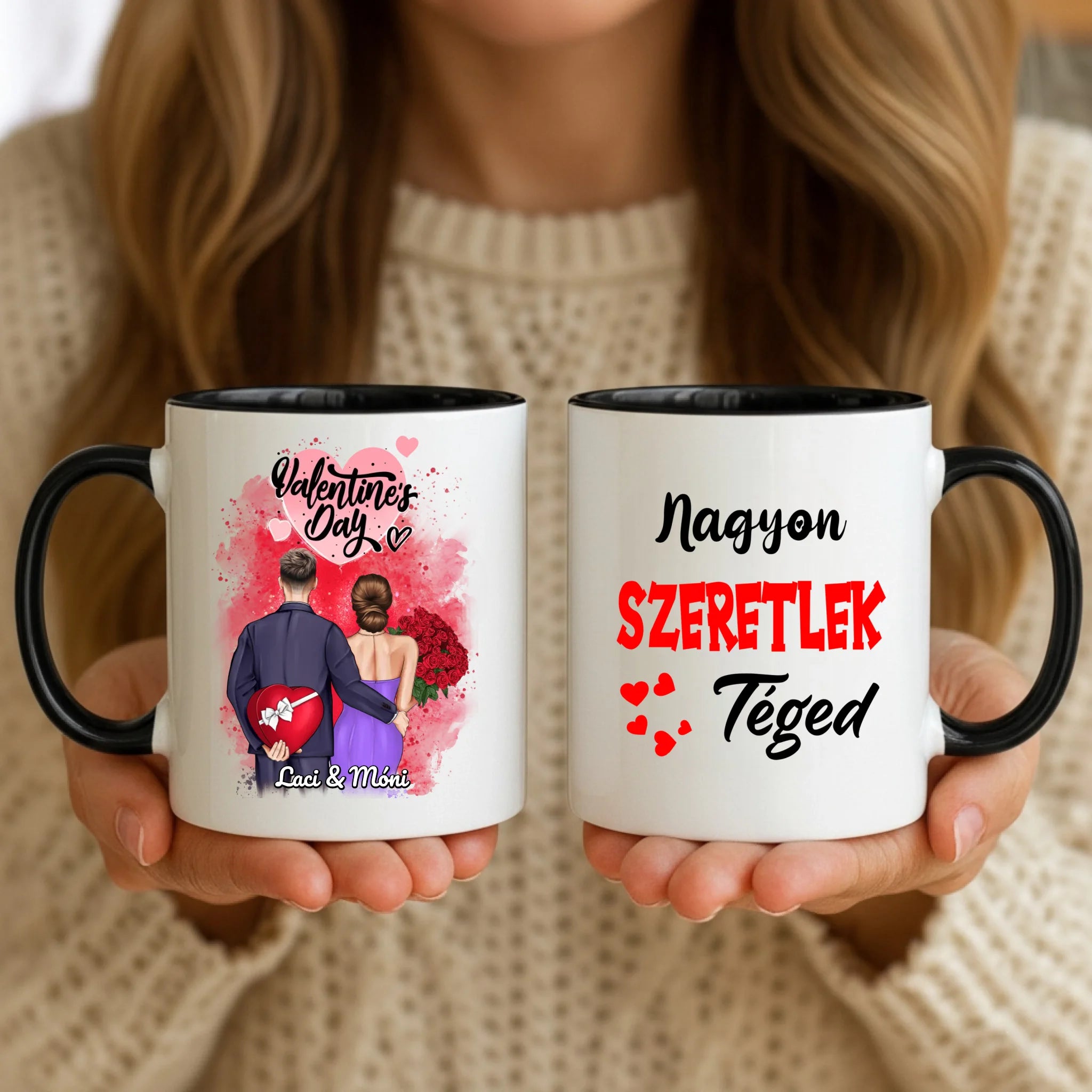 11oz Mug Mockup - Black Handle