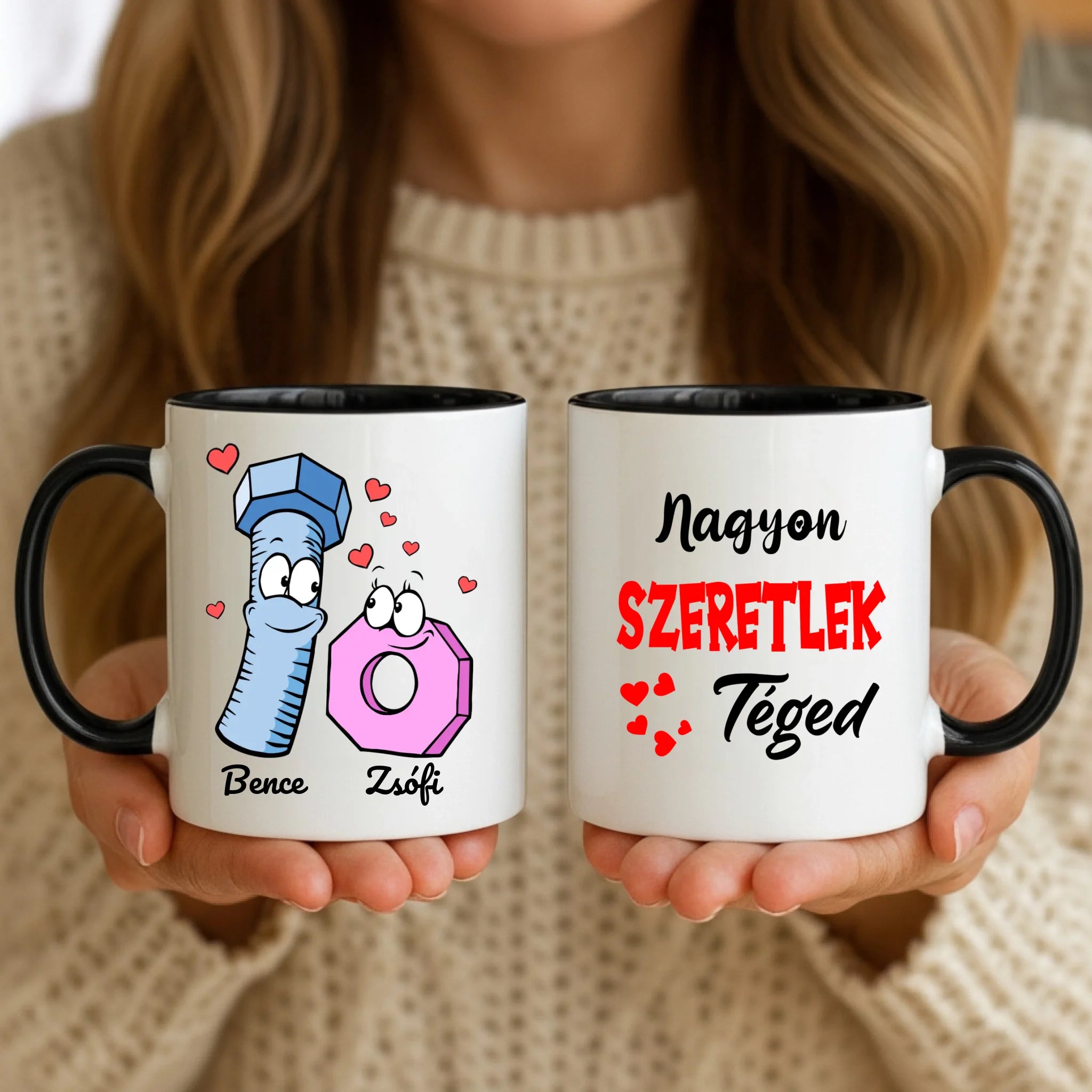 11oz Mug Mockup - Black Handle