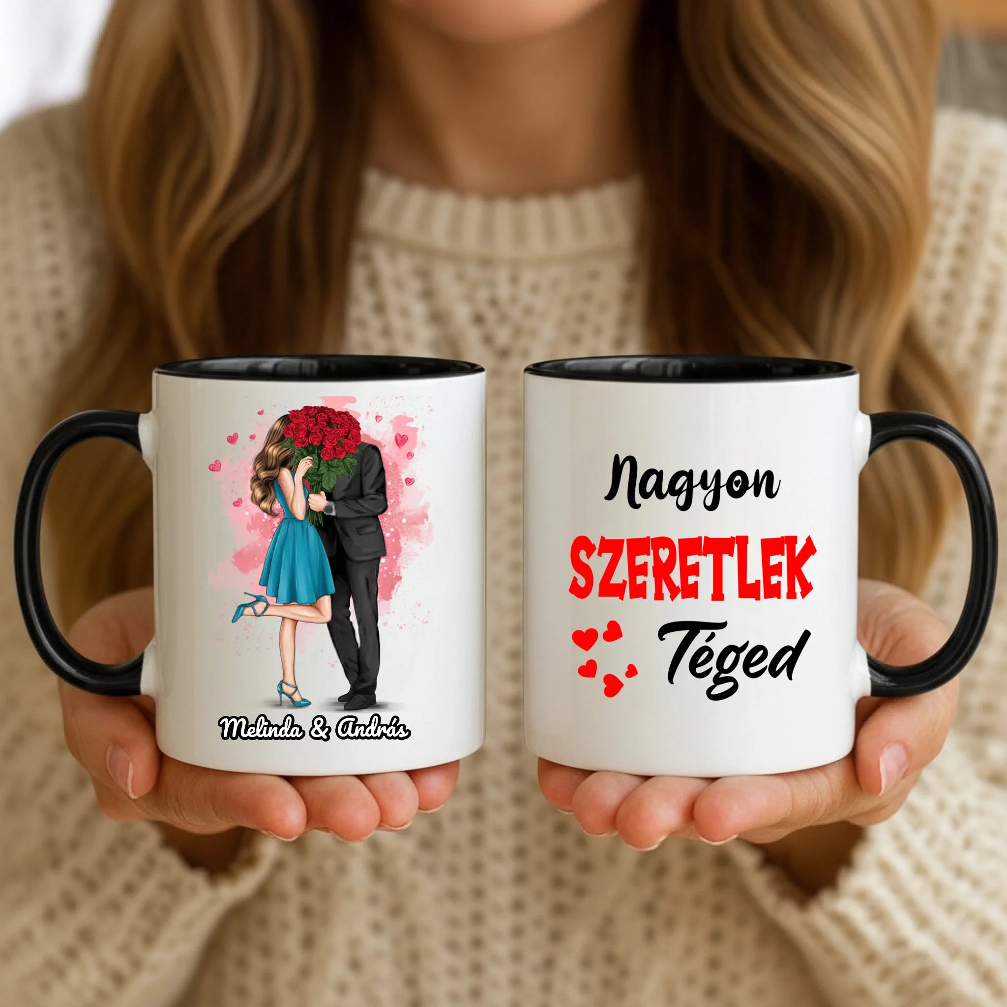 11oz Mug Mockup - Black Handle