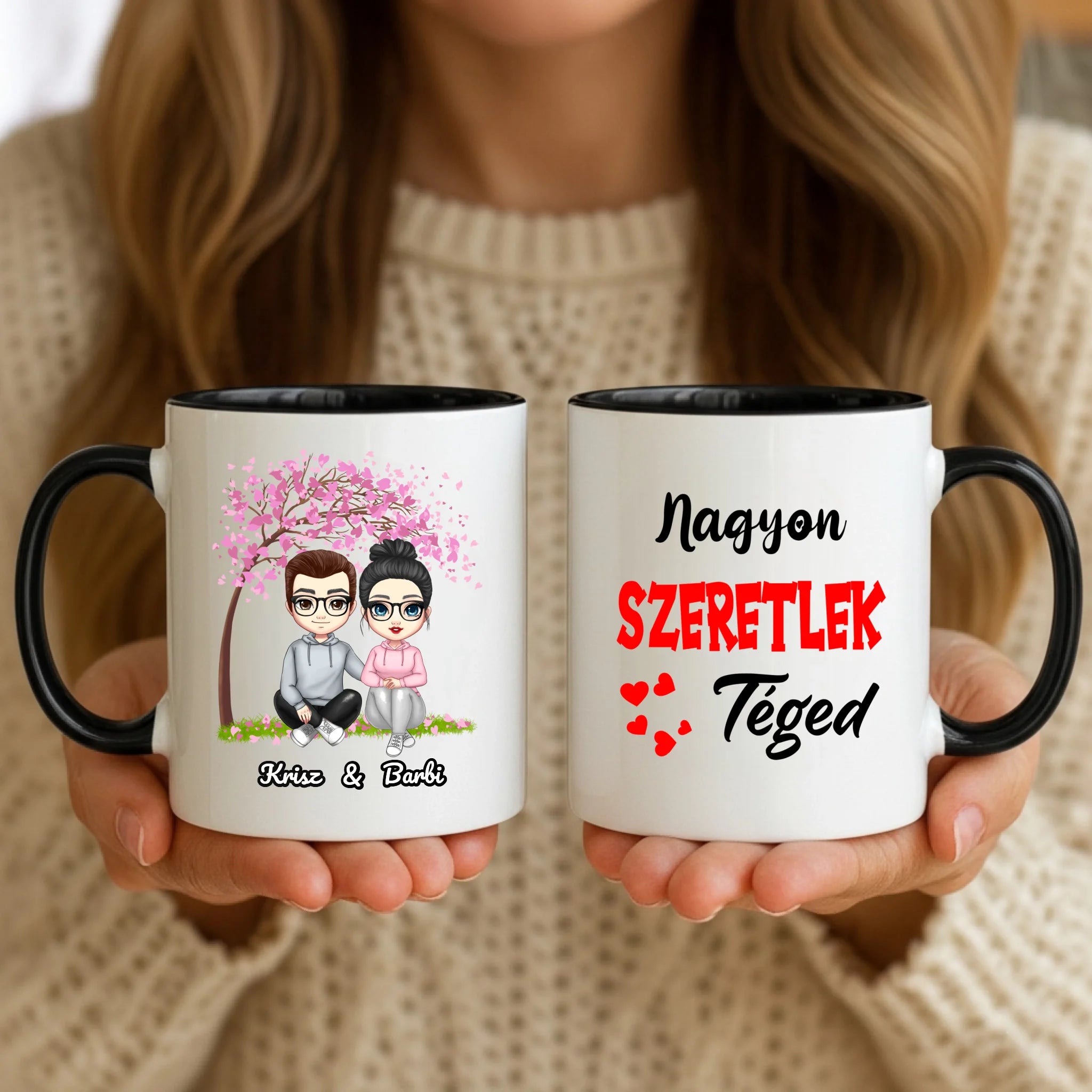 11oz Mug Mockup - Black Handle