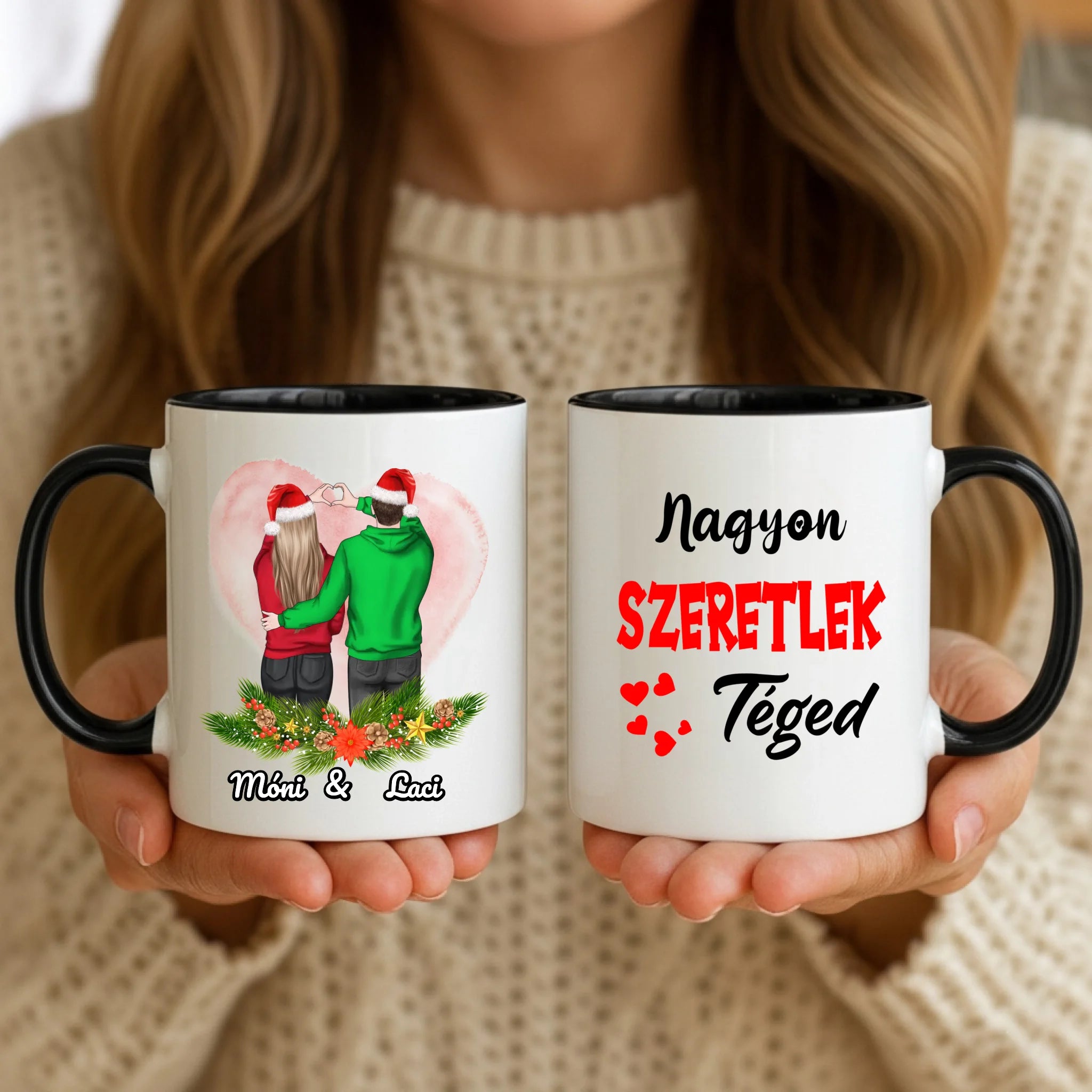 11oz Mug Mockup - Black Handle