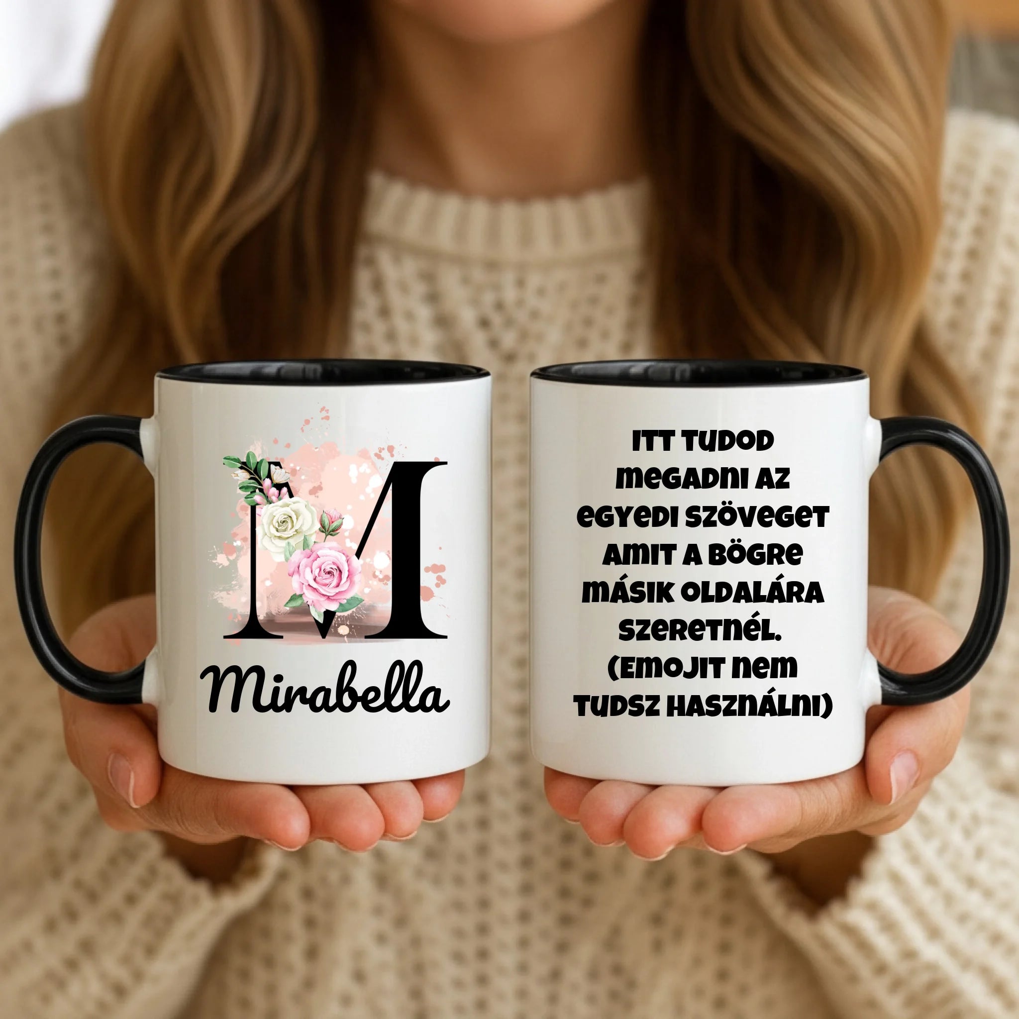 11oz Mug Mockup - Black Handle